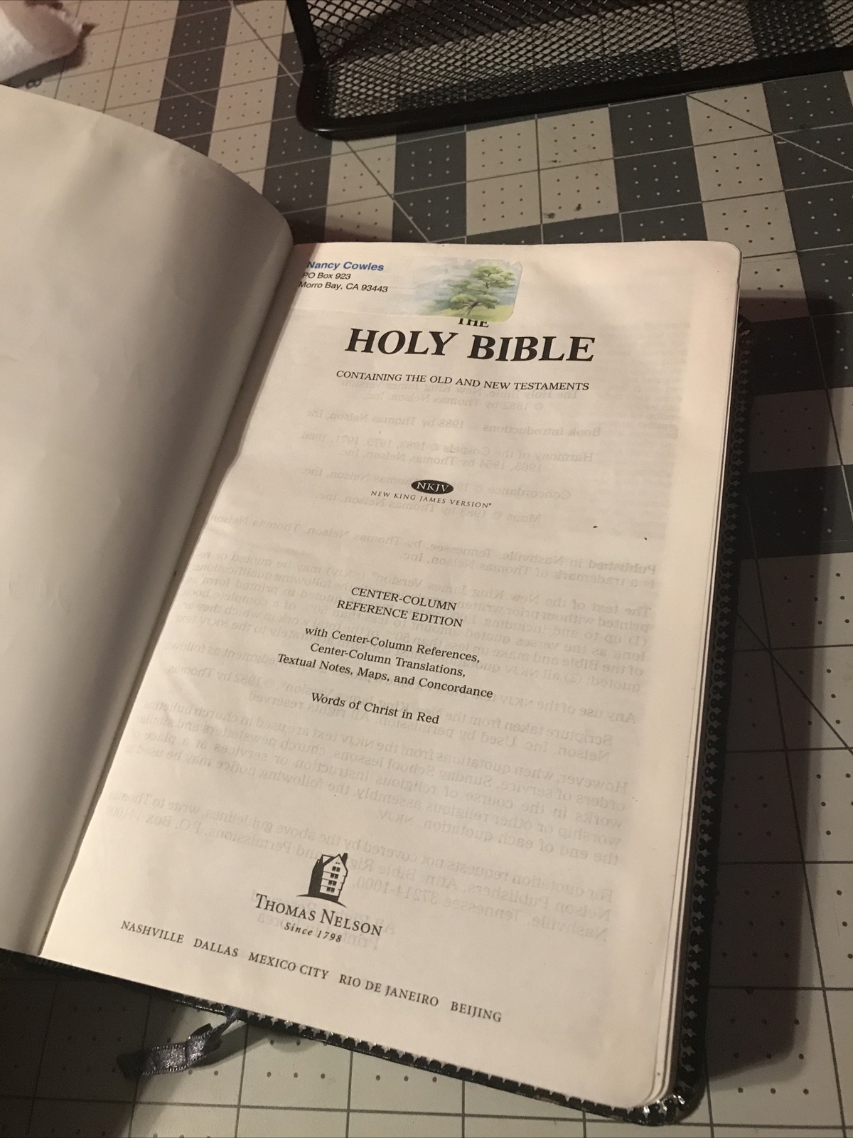 Vintage 1988 Thomas Nelson Holy Bible NKJV Center Column Reference Edition Rare