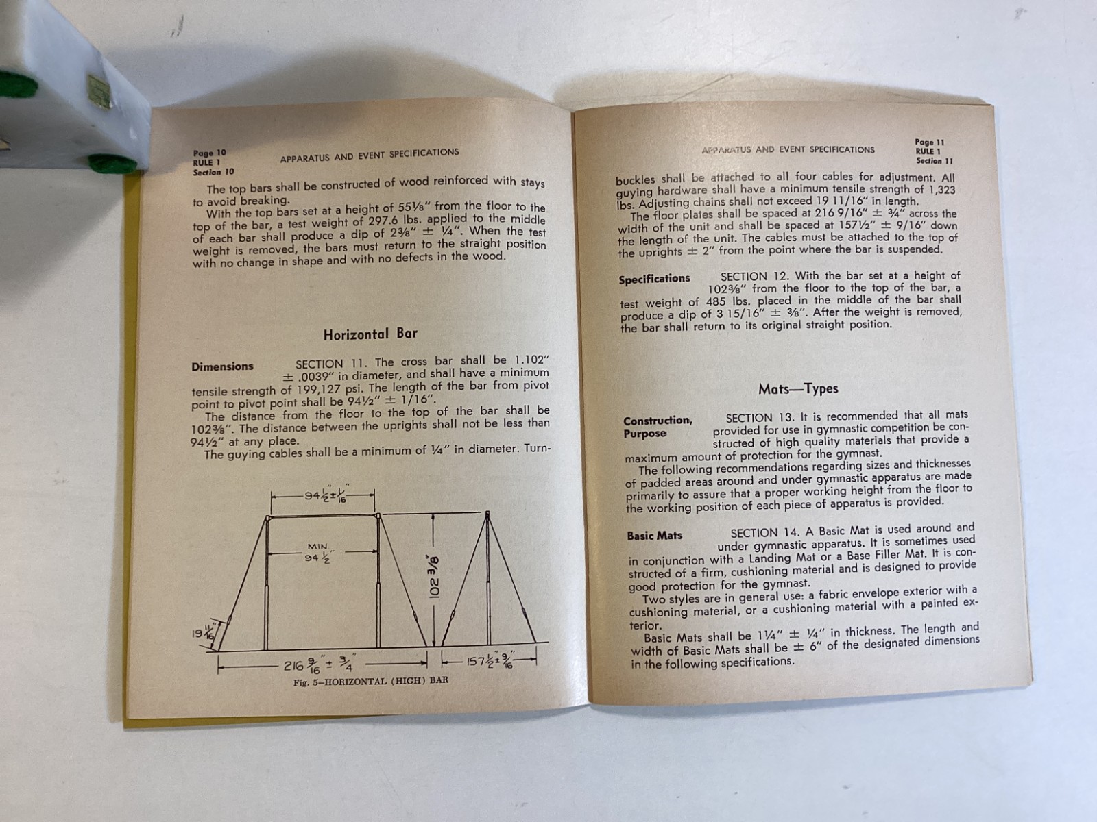 1975 NCAA Official Gymnastics Rules – 6-3/4″ X 5″, 48 Pages – Free Shipping