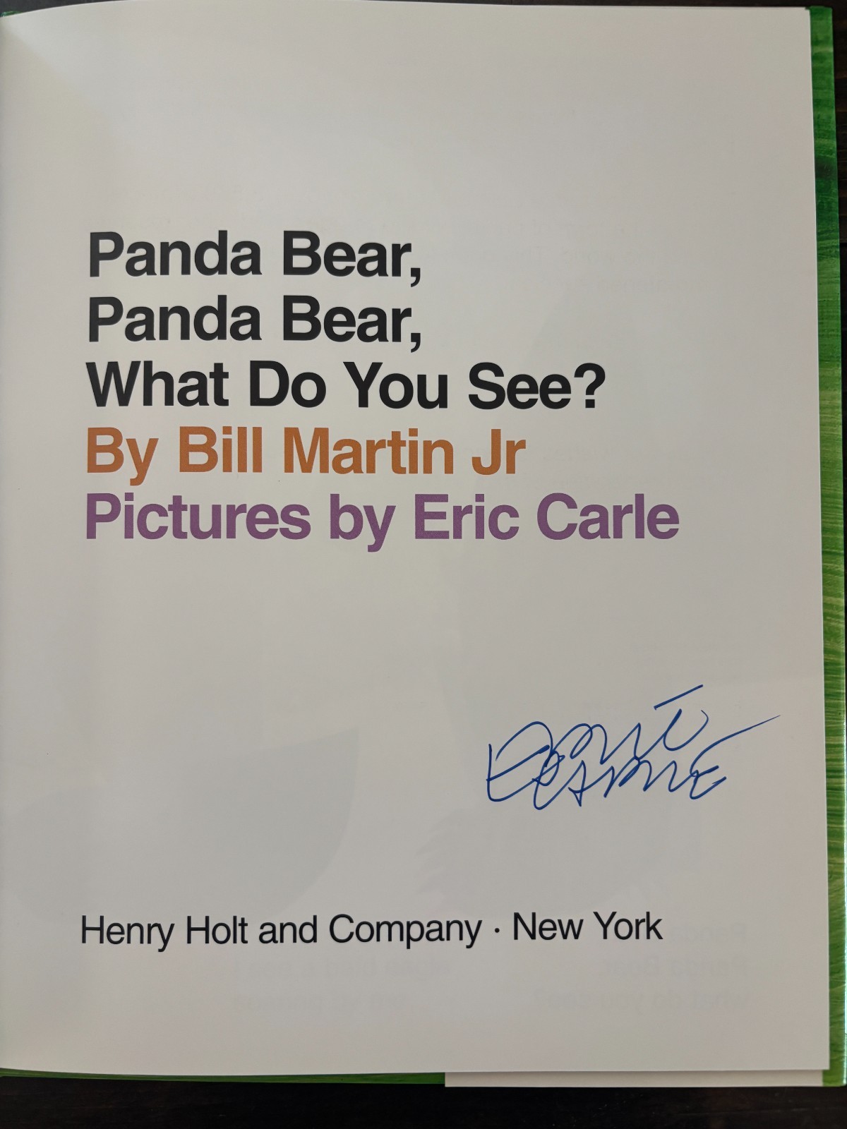 Eric Carle Signed Panda Bear Panda Bear What Do You See? 1st Edition HC DJ