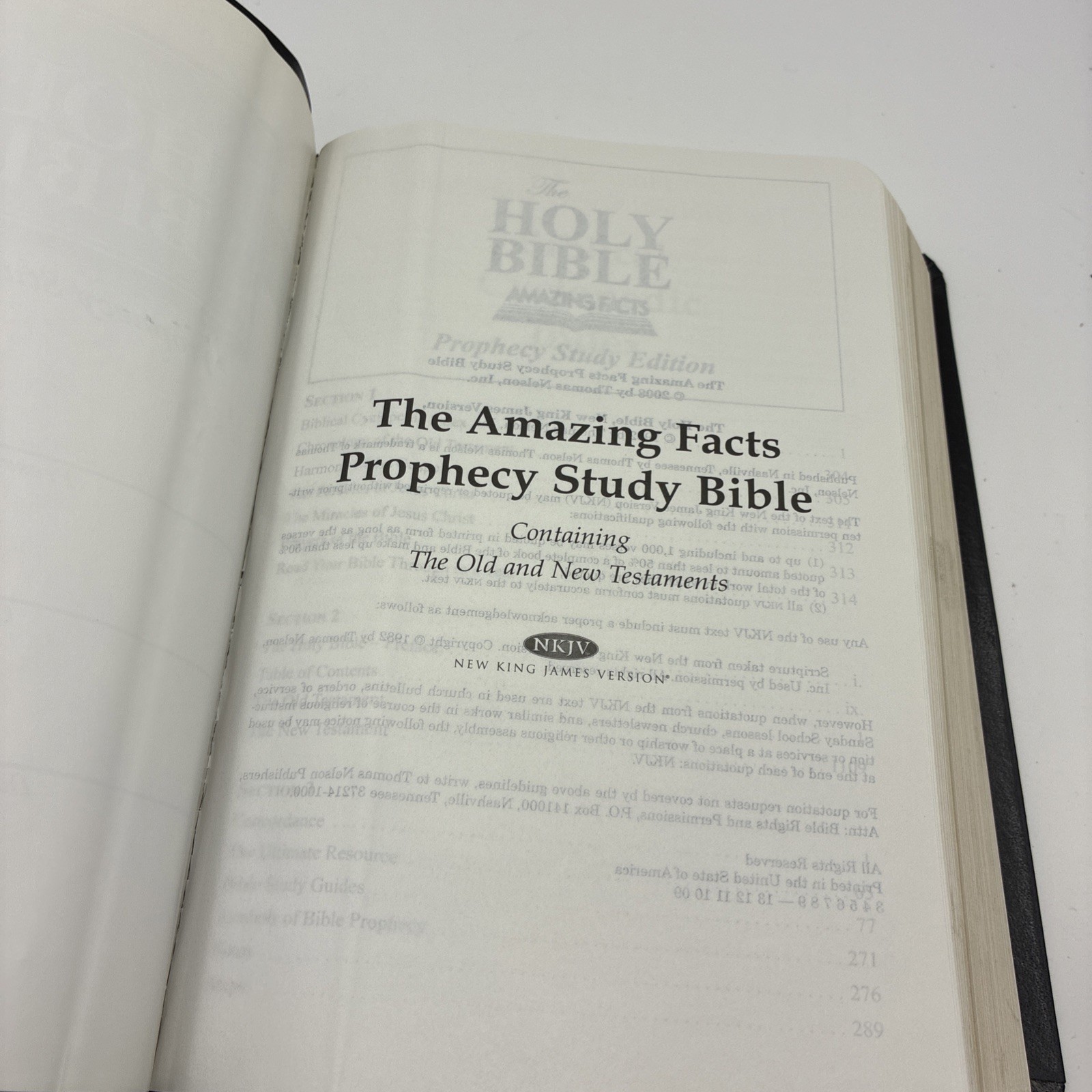 USED Prophecy Study Bible (2008 Black Leathersoft) – Amazing Facts Commentary