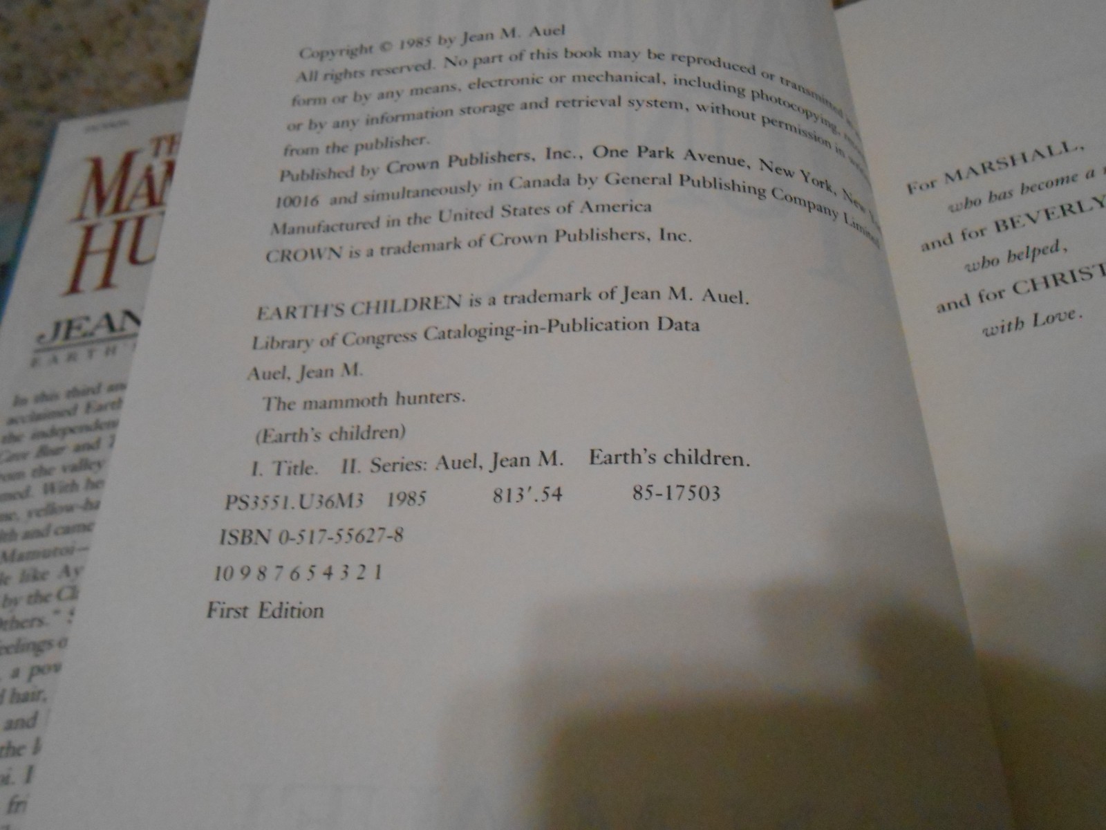 Jean M Auel EARTH’S CHILDREN 6 Vol Set 1 ex-lib 4-1st/1st – HC/DJ VGC