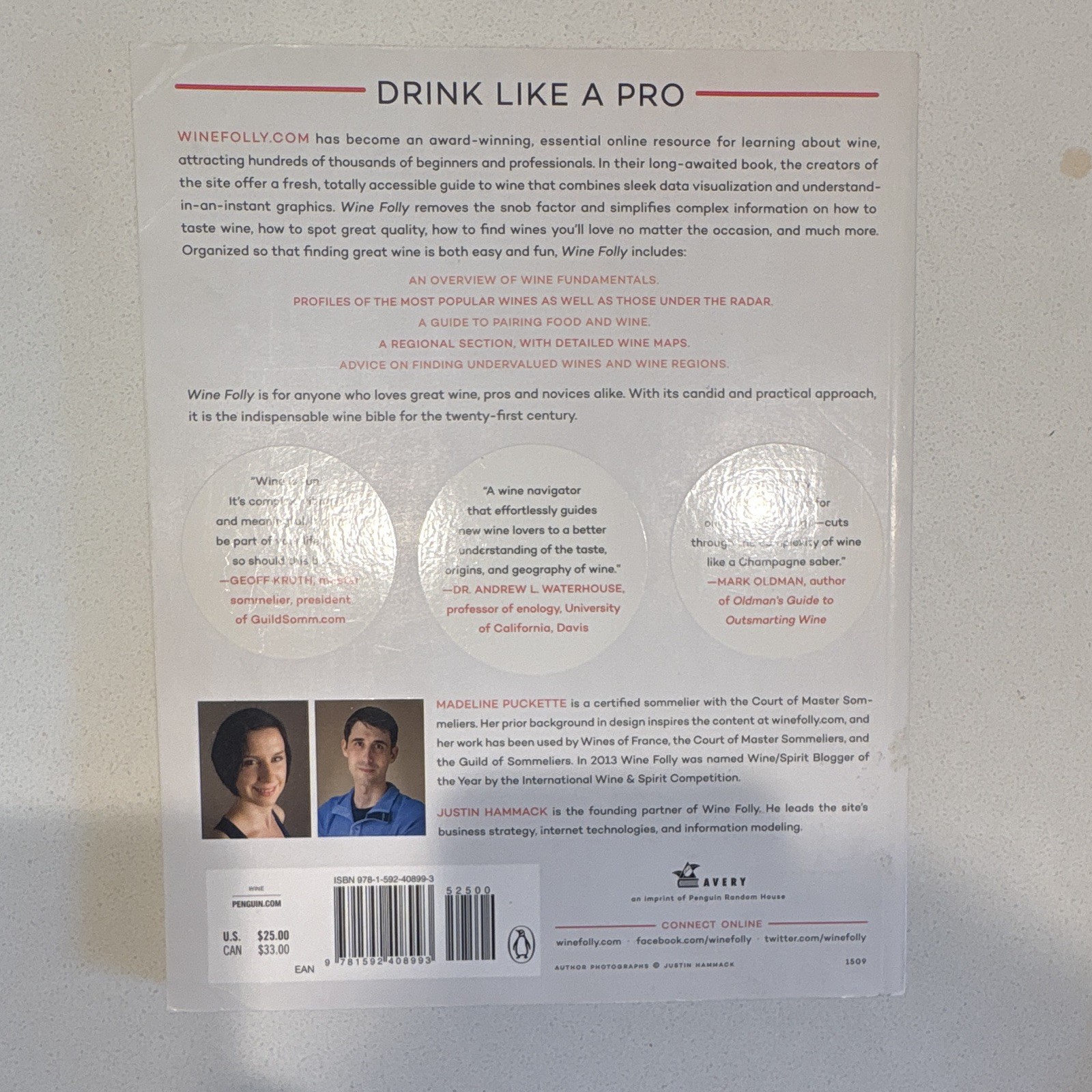 Avery Wine Folly: The Essential Guide to Wine Hardcover Illustrated 2015