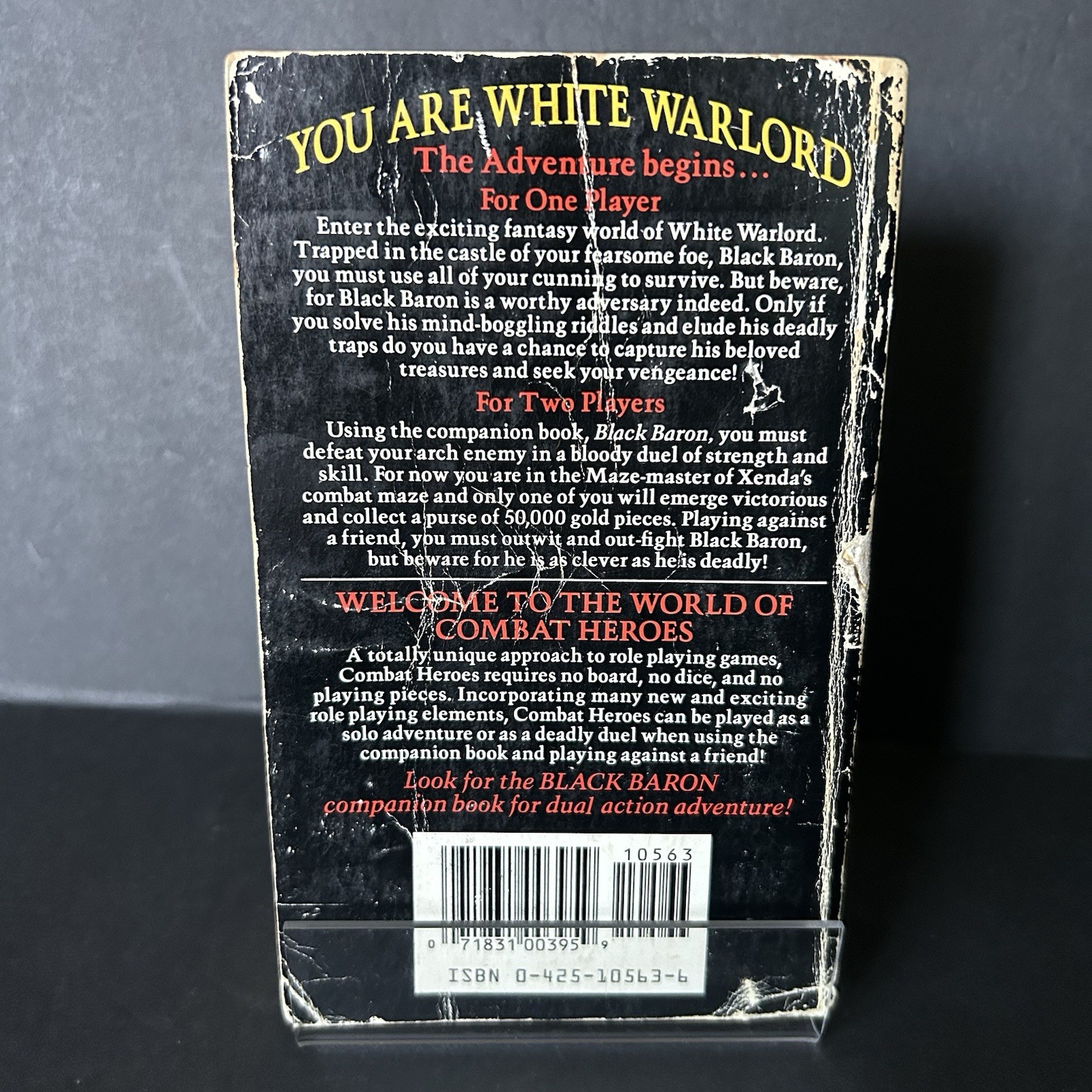 Combat Heroes: White Warlord by Joe Dever 1988 Berkley Pacer Books 1st Printing