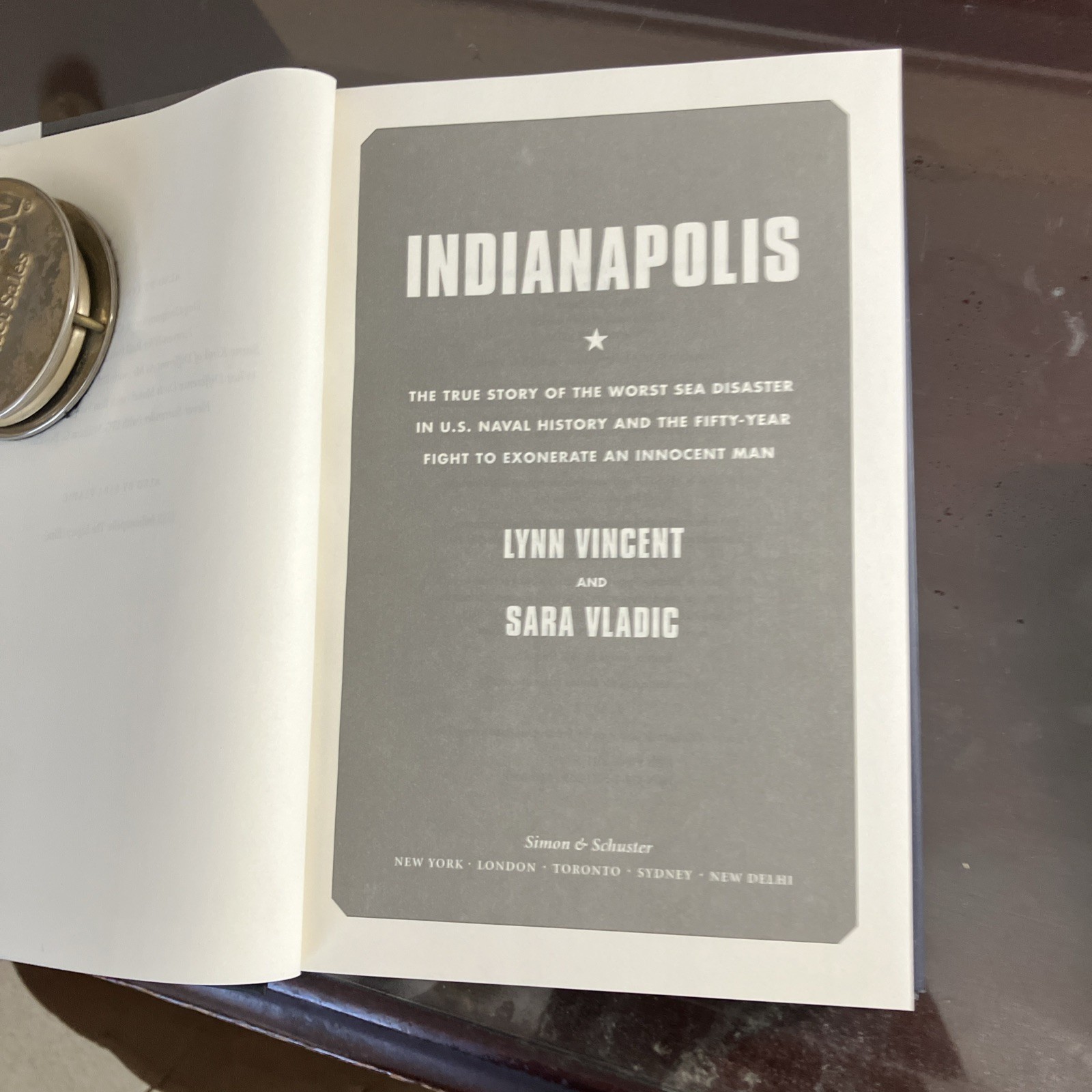 Indianapolis by Lynn Vincent, NEW 1st Edition Hardcover, FREE SHIP