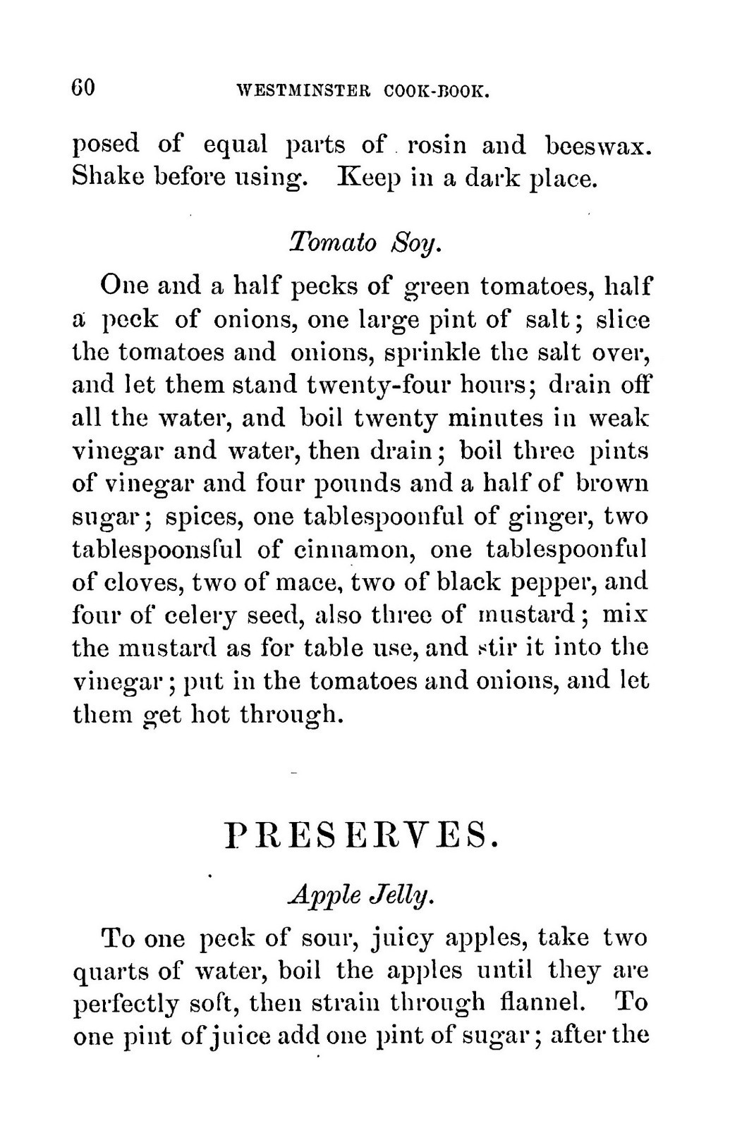 1876 Westminster Vintage Cook Book 64 Pages