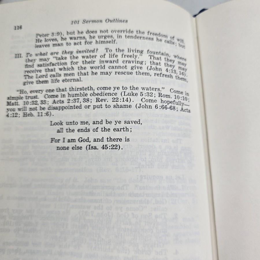 Vintage 101 Sermon Outlines Frank Cox HC 1971 Preaching Christian Book Vintage