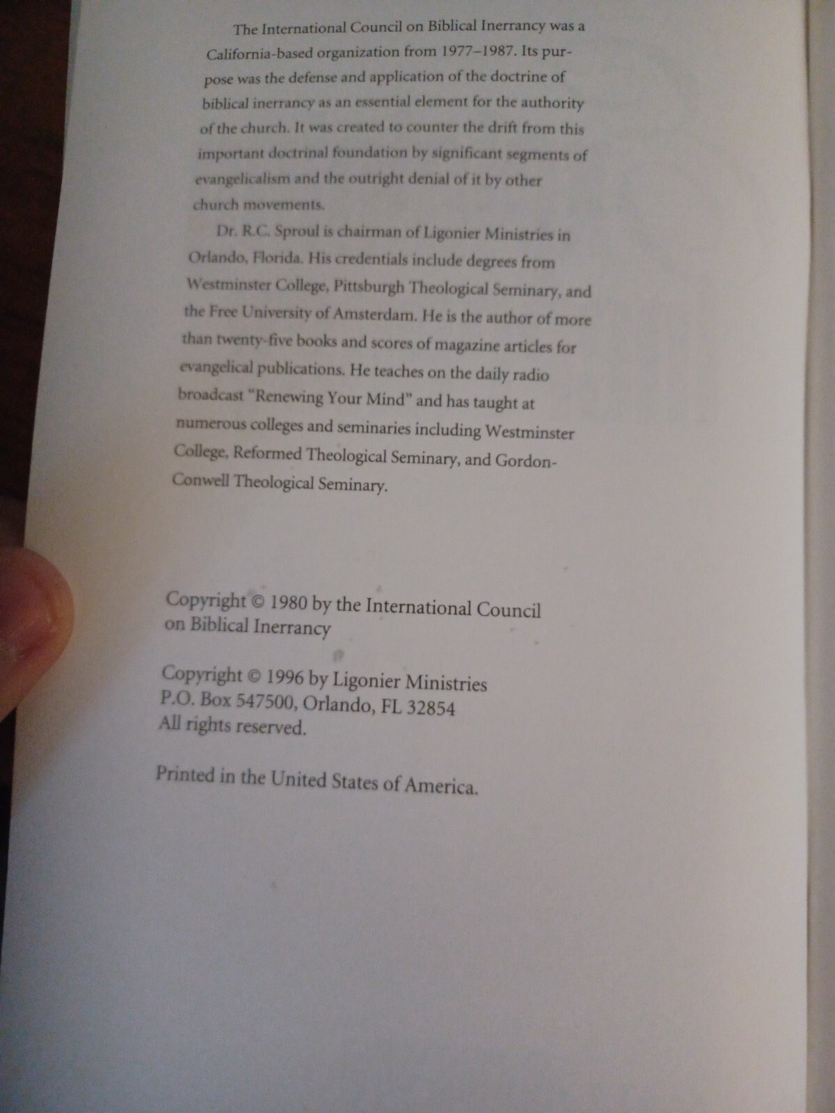 Explaining Inerrancy – R.C. Sproul (1996, Forward by Roger R. Nicole) Ligonier