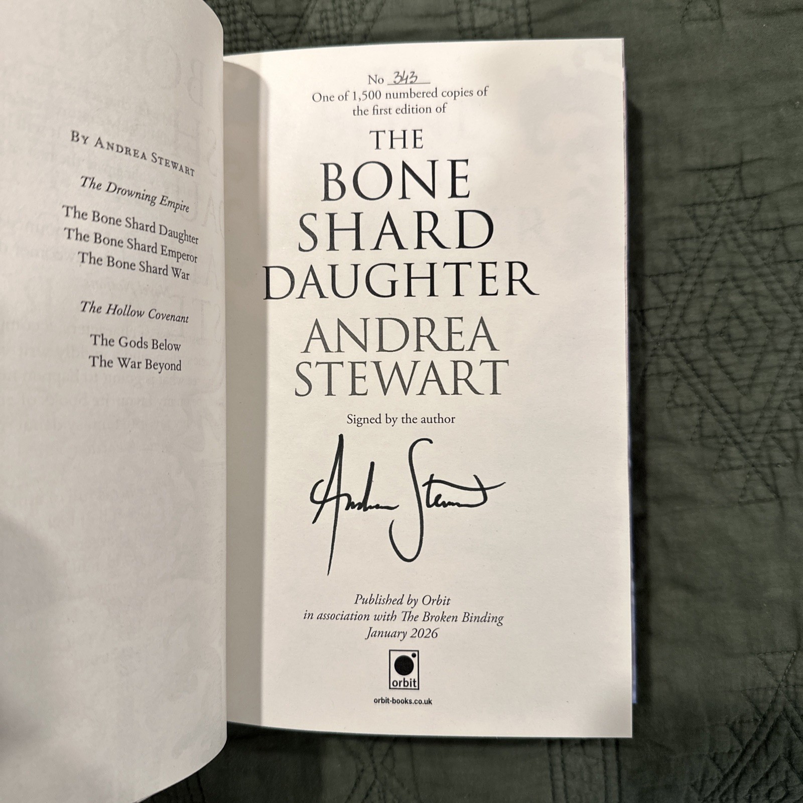 Broken Binding| Tier 1 Signed/Numbered | Drowning Empire by Andrea Stewart