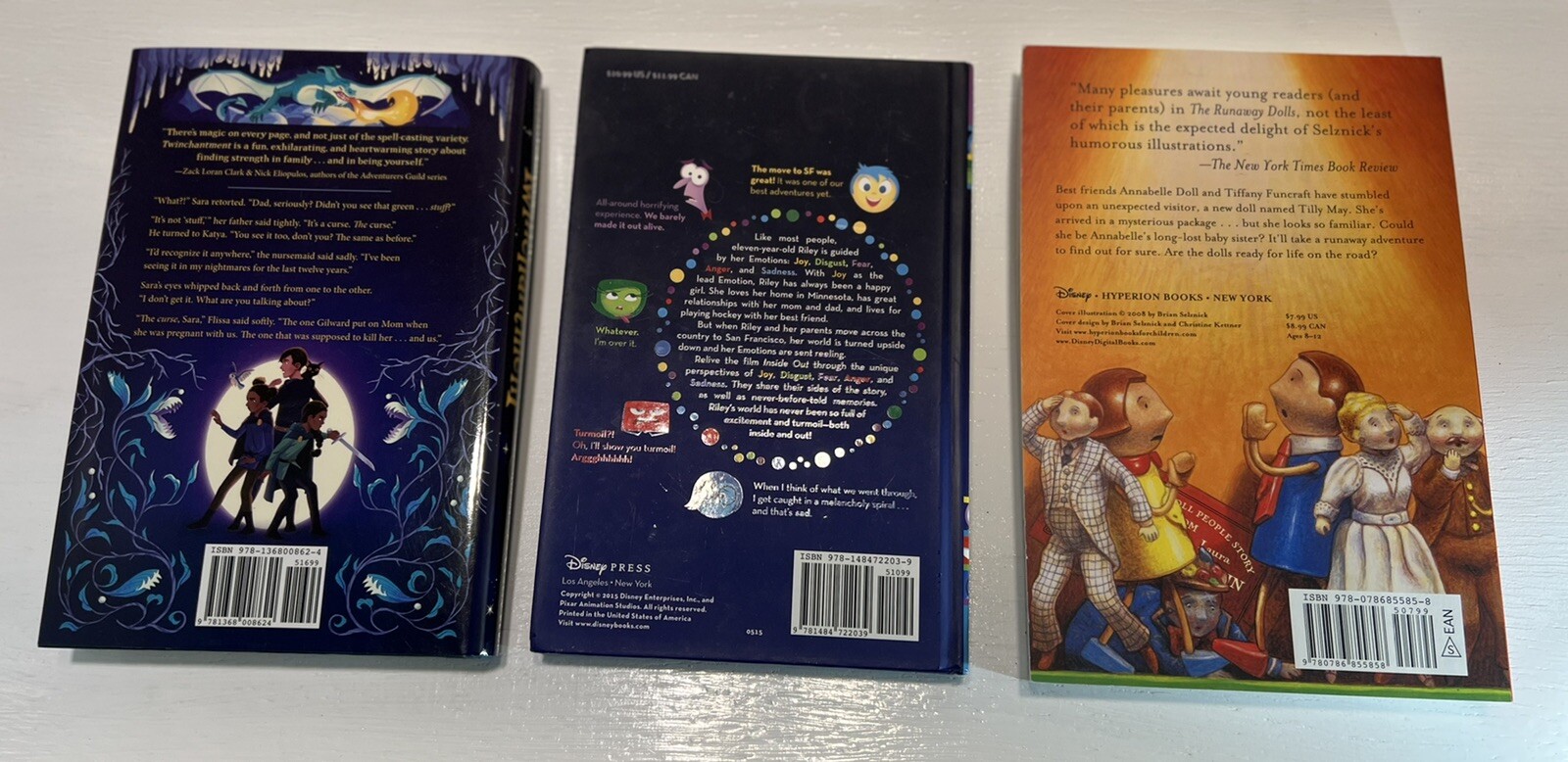 Disney Hyperion Various Hardcover Paperback Books Lot of 3 Inside Out Books