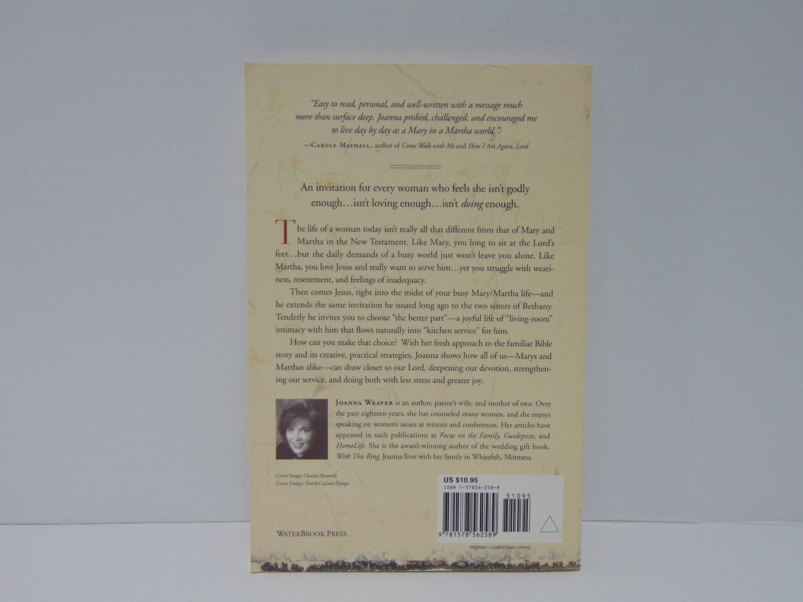 Having A Mary Heart In A Martha World by Joanna Weaver (2000, Trade PB) Signed