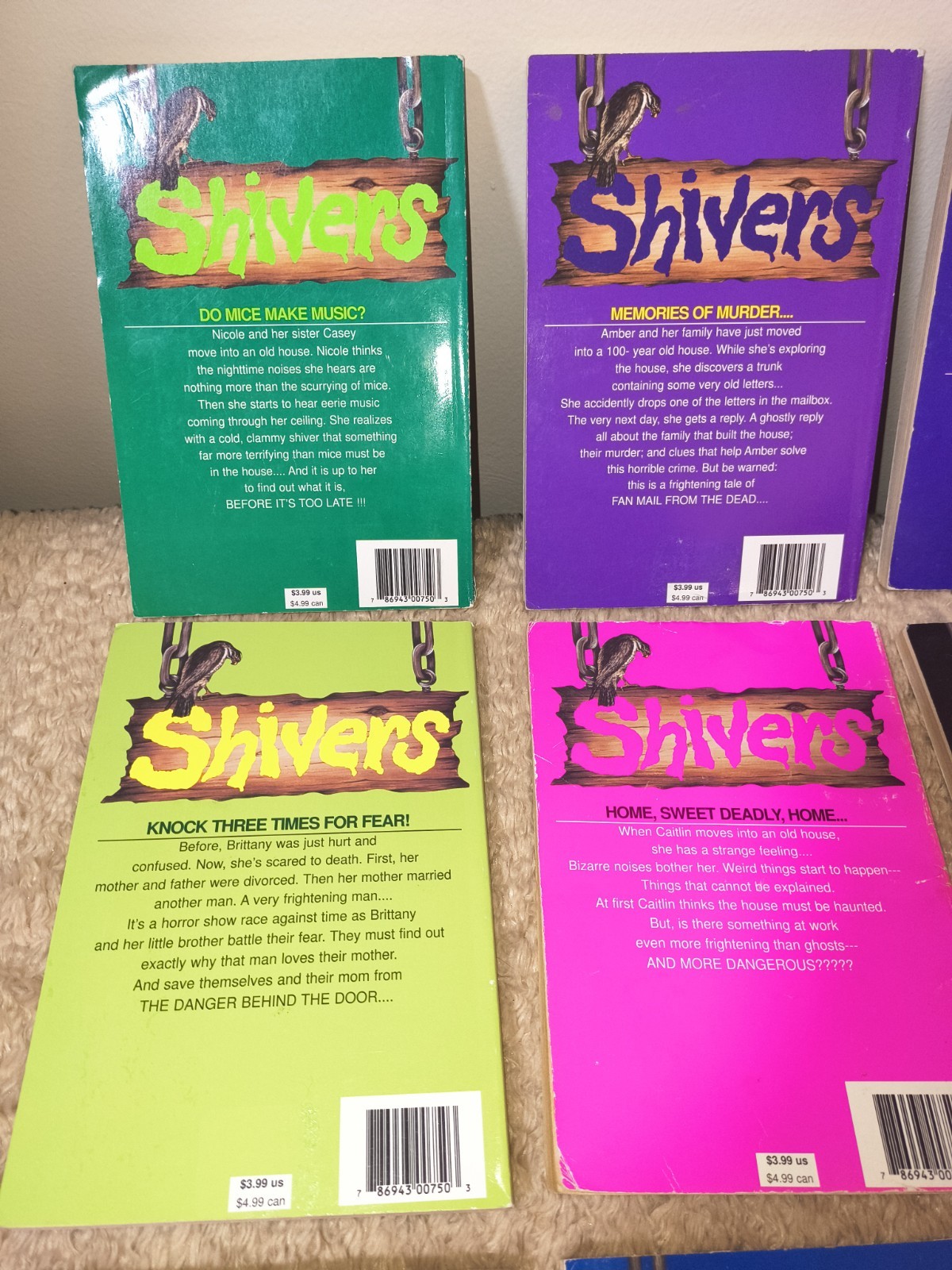 LN 1st EDITION Vintage/90s Lot of (9) Rare SHIVERS Paperback Books 1,3-6,8,10-12