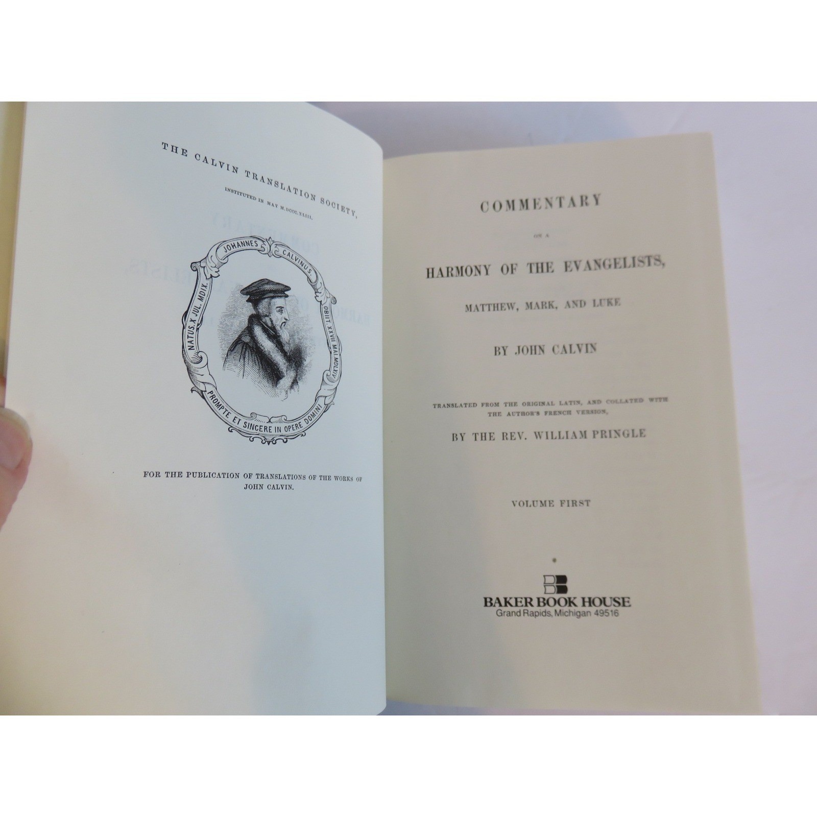 Calvin’s Commentaries Volume XVI Harmony of Matthew Mark Luke Baker Book House