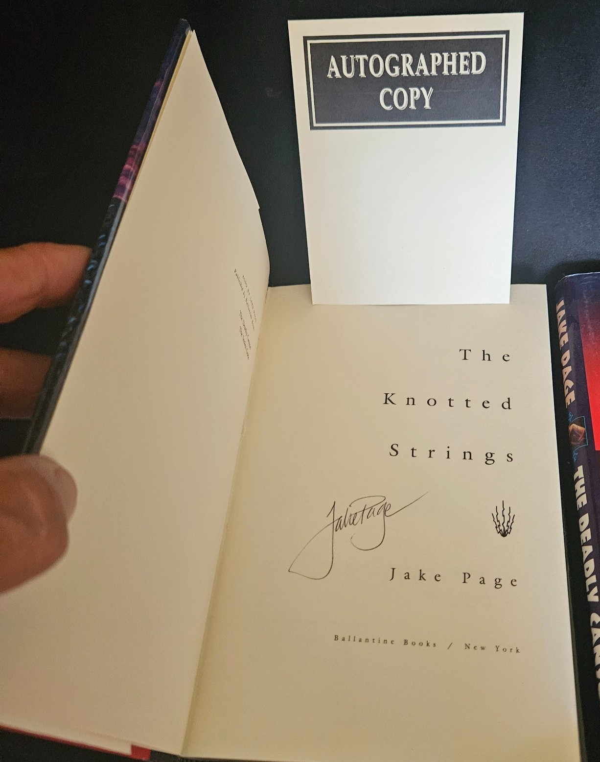 4 HC Jake Page Novels. 1 Knotted Strings is Autographed 1st Printing. All VG!