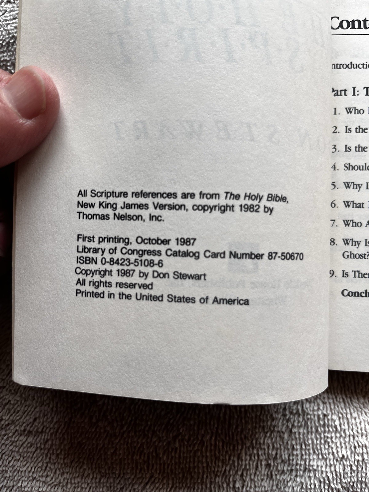95 Questions People Ask Most About The Holy Spirit – By Stewart – 1987 – VGood