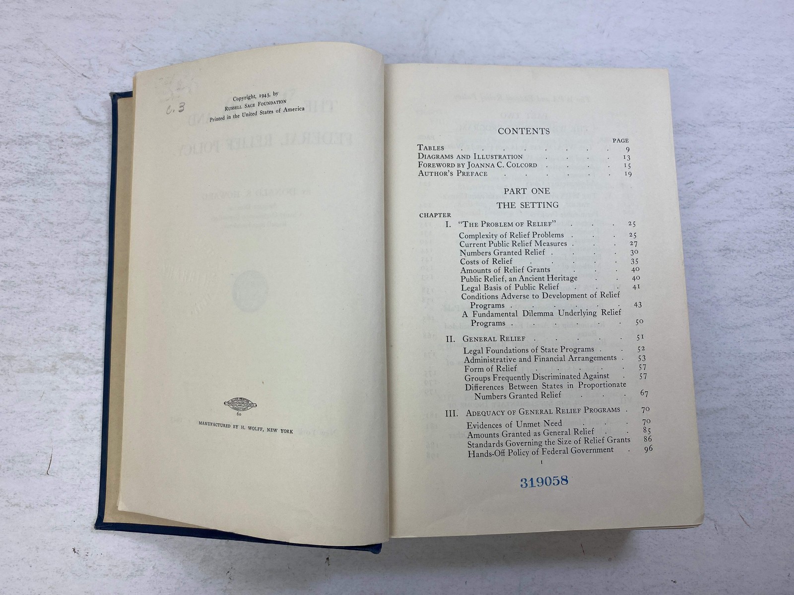 The WPA and Federal Relief Policy by Howard Ex-library 1943 HC