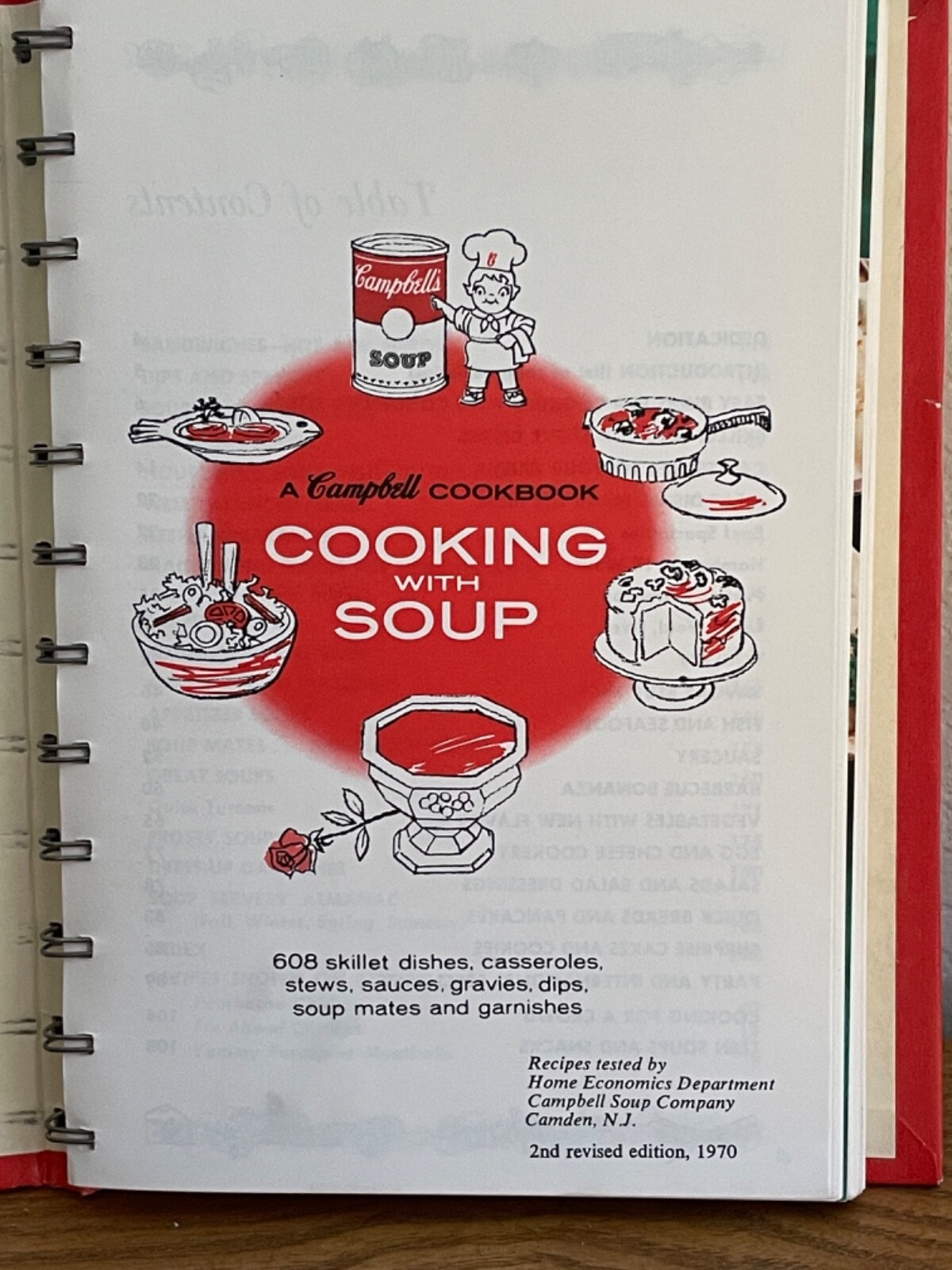 Vintage 1970 Cooking With Soup A Campbell Cookbook Spiral Bound Hardcover 2nd Ed