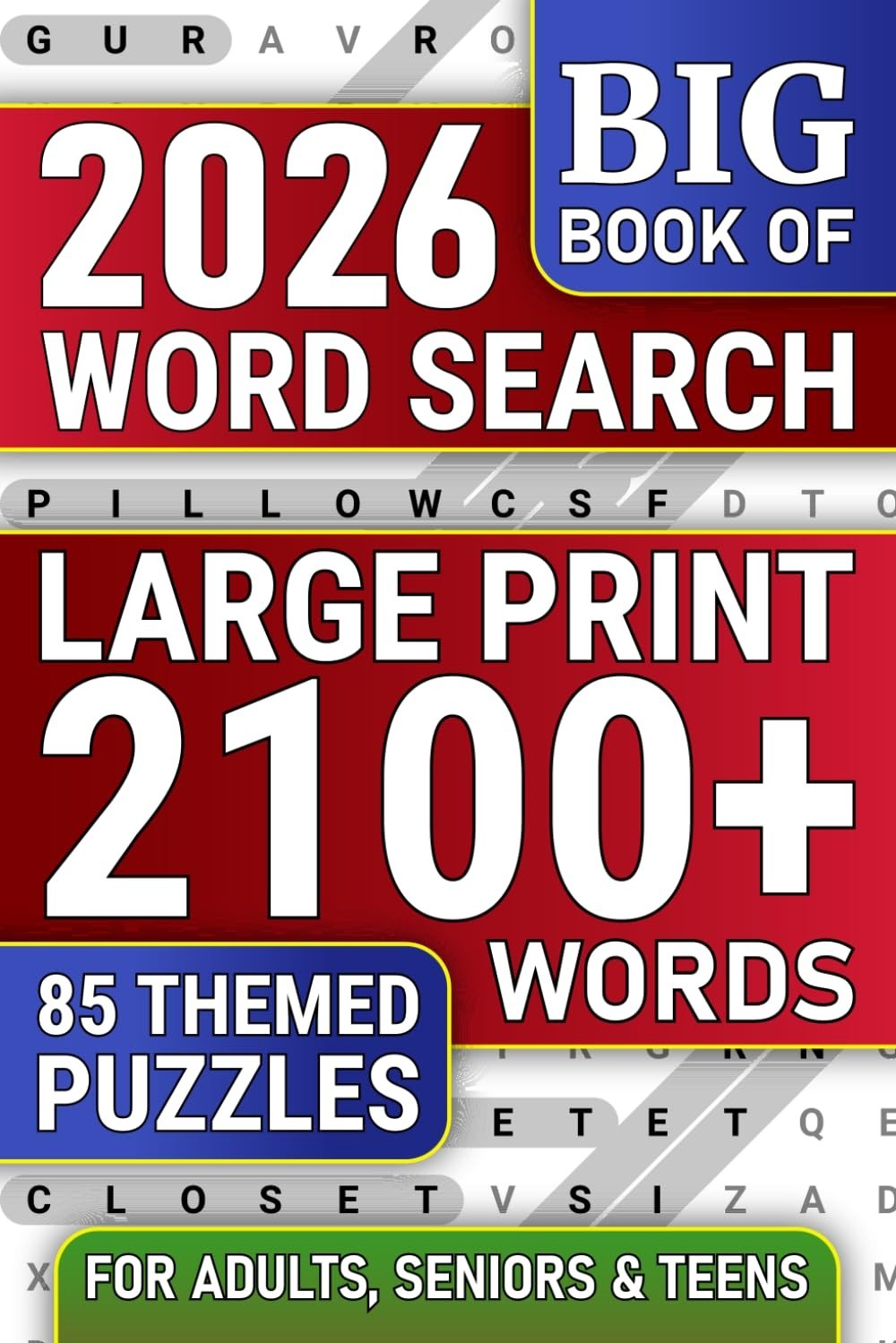 Word Search Puzzles Large Print 85-puzzles 2100-words⭐️⭐️⭐️⭐⭐