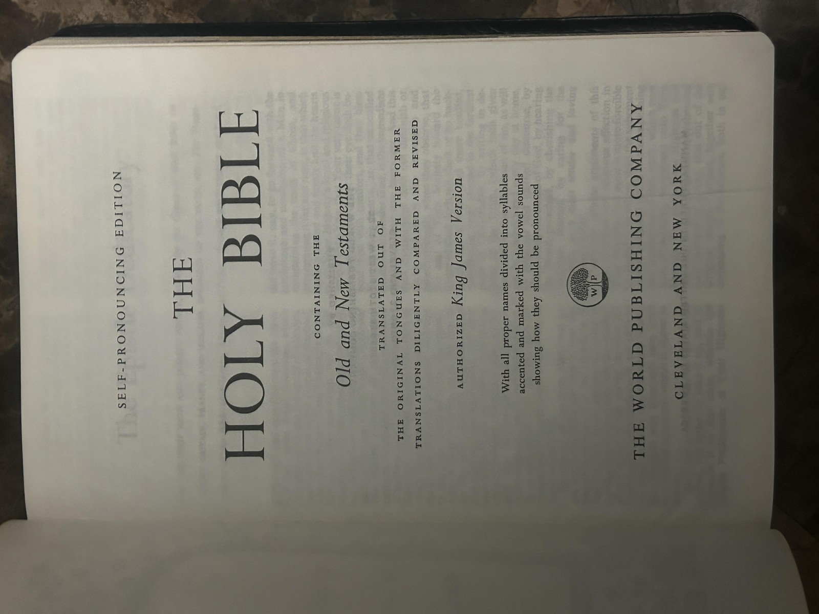 Vintage Holy Bible Concordance KJV Self-Pronouncing Black World HC USA