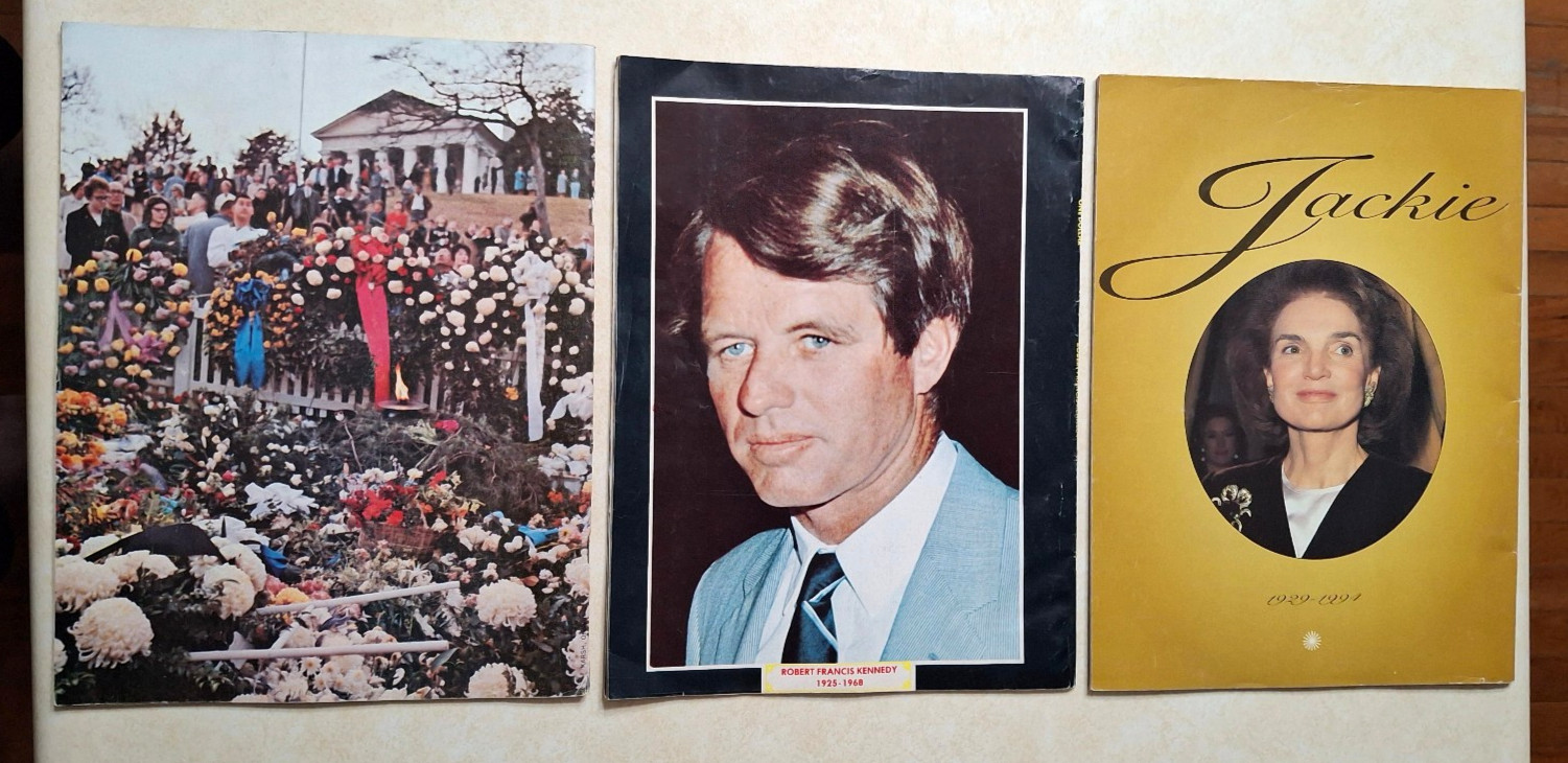 Vintage John F. Kennedy JFK Lot RFK Robert Jackie Jr. Books Magazines Cards