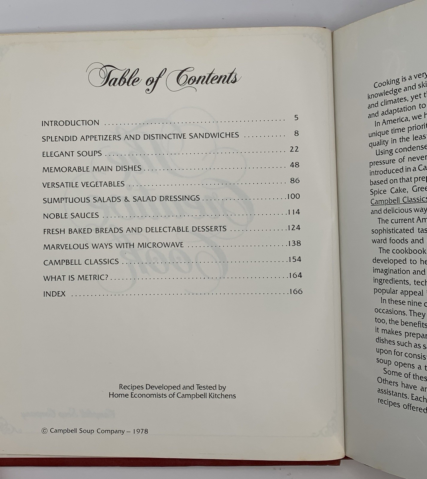 The Creative Cook 1978 Campbell Soup Co. Hard Cover 172 Pages