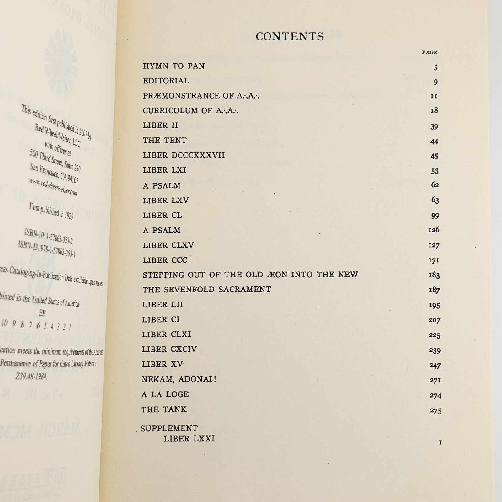 Blue Equinox by Aleister Crowley – Paperback Mysticism Book, 448 Pages