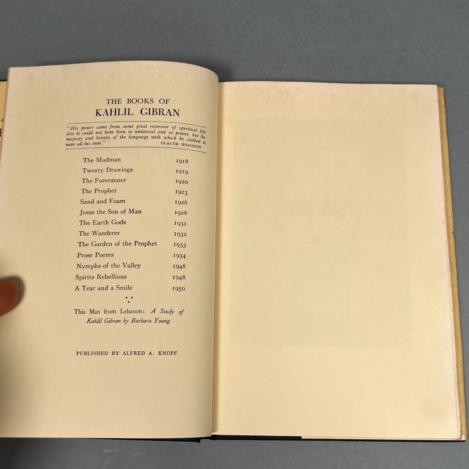 NICE 1965 Ed. The Prophet by Kahlil Gibran – HC Alfred A. Knopf – Vintage Book