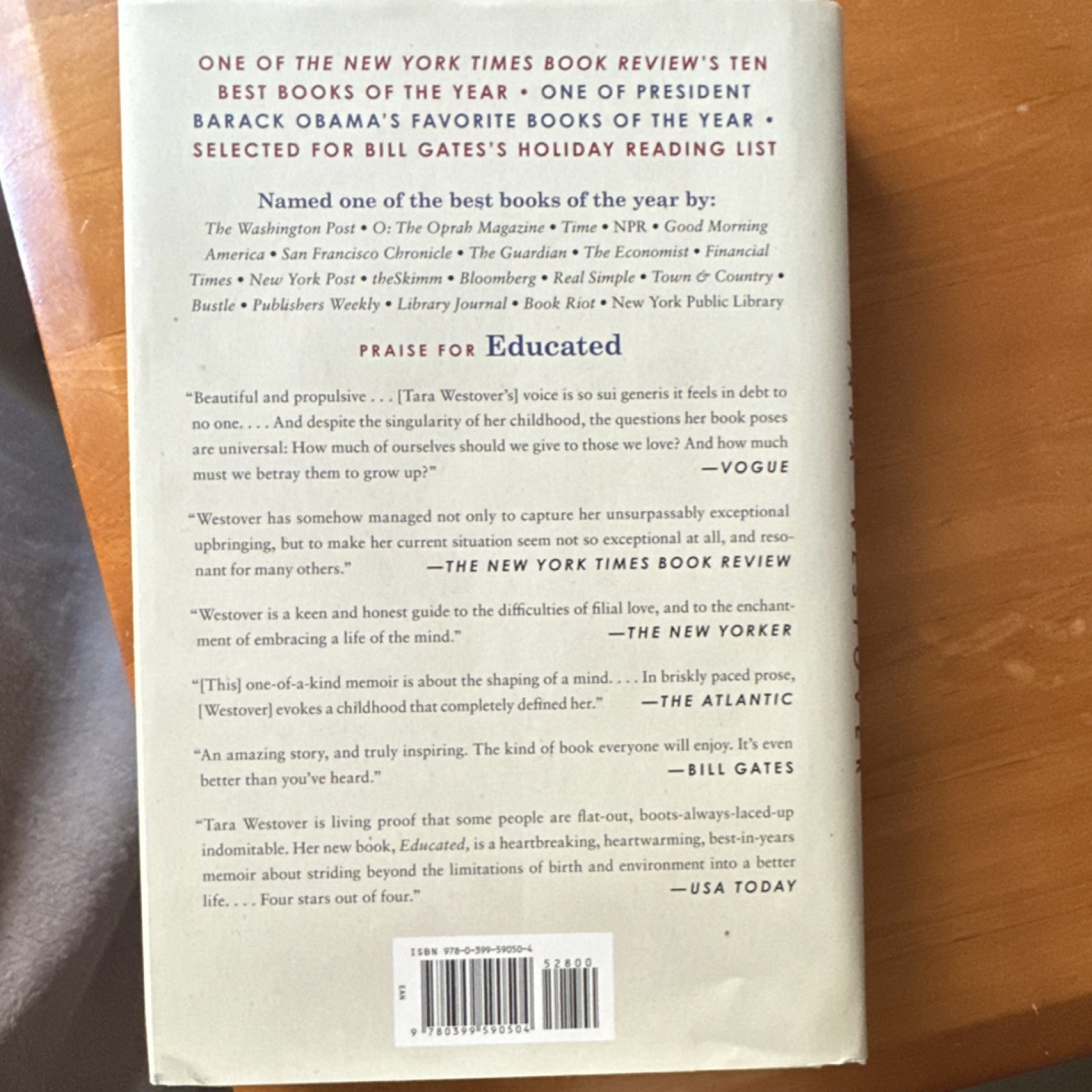 Educated: A Memoir by Tara Westover Hardcover Random House Dust Jacket