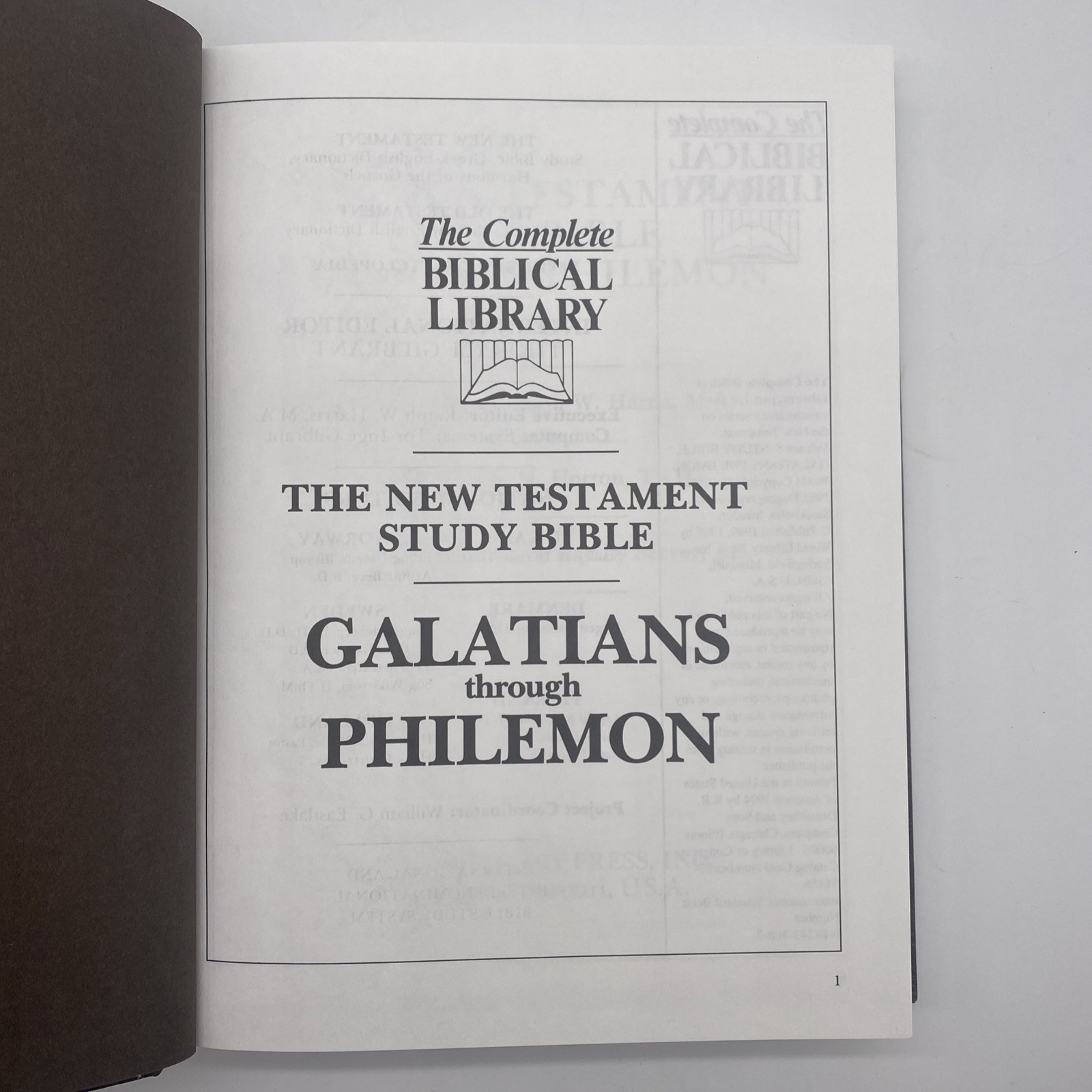 Complete Biblical Library New Testament Study Bible Volume 8 Galatians-Philemon