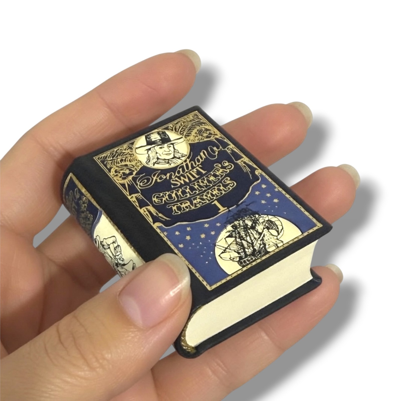 Gulliver’s Travels – Jonathan Swift Miniature Leather Books 4-Vol set w/slipcase