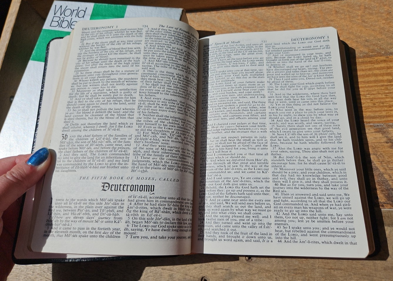 RARE Boxed KJV World Gift Bible Red Letter Black Genuine Leather World VG!