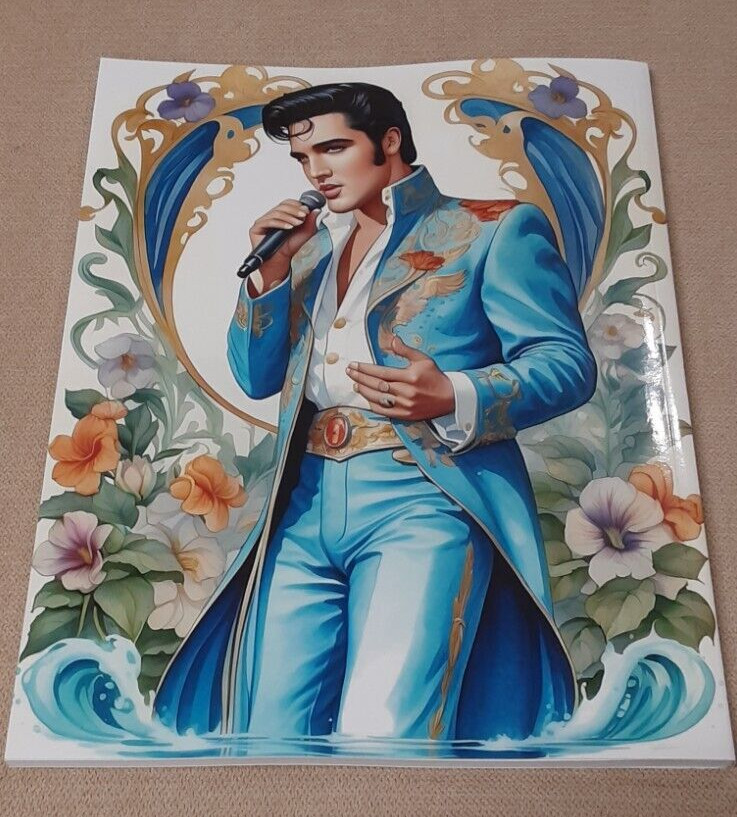 Electric Elvis – Elvis Presley Adult Coloring Book 110 Pages! Stress Relief