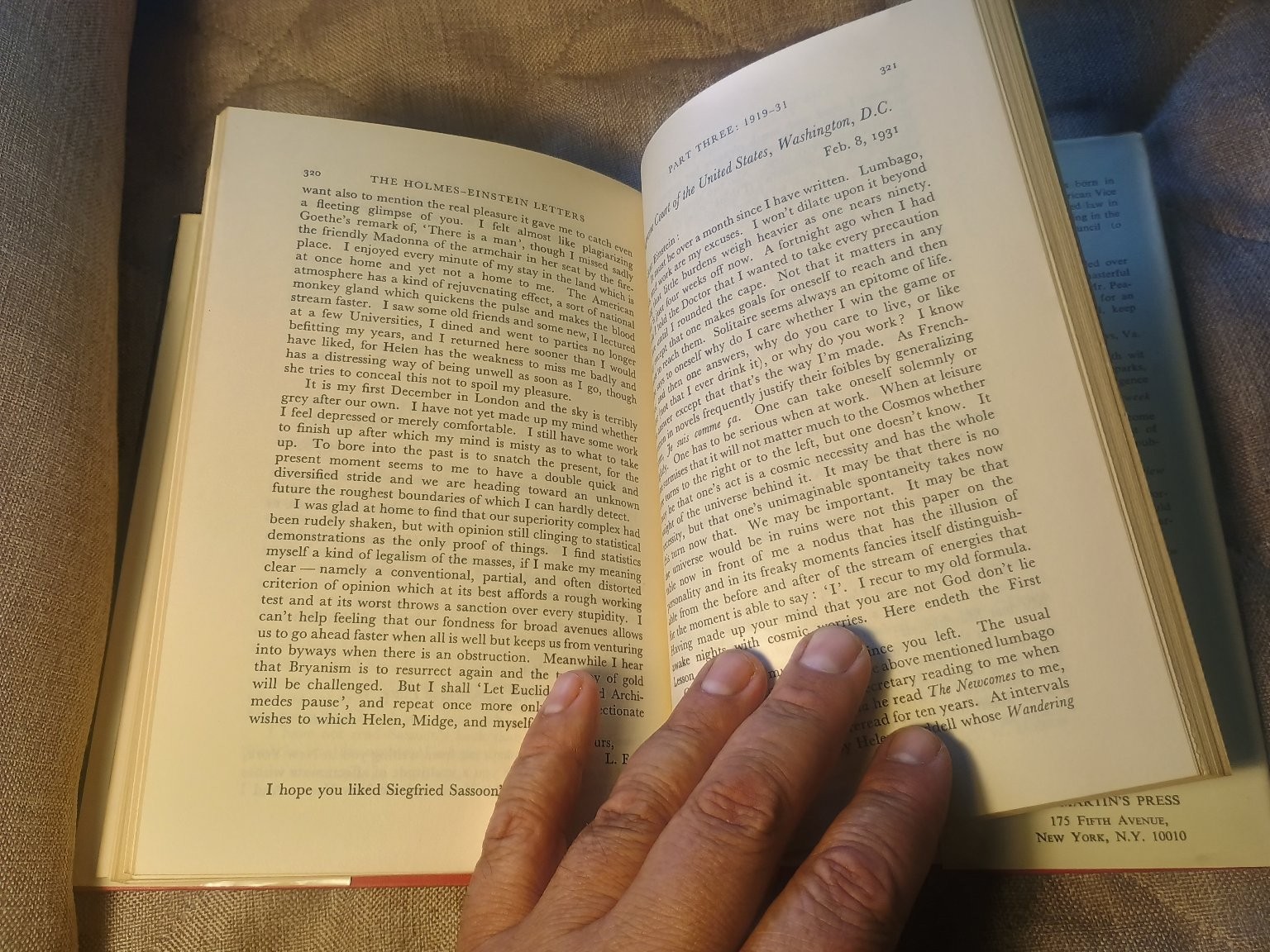 Holmes-Einstein Letters Peabody 1965 Second Printing History St. Martin’s Press