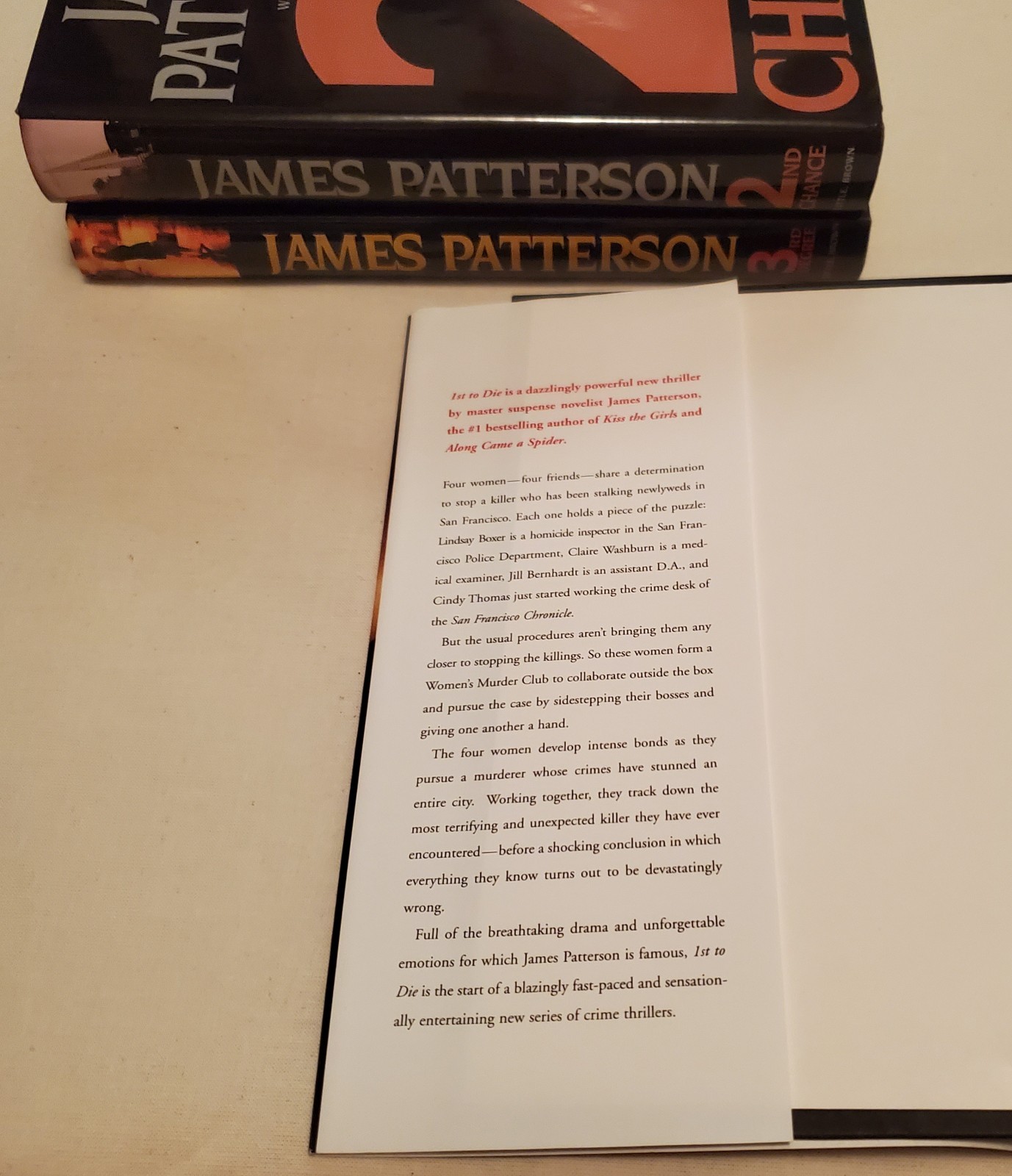 James Patterson Women’s Murder Club Books 1-3 HC Lot Crime Mystery Fiction