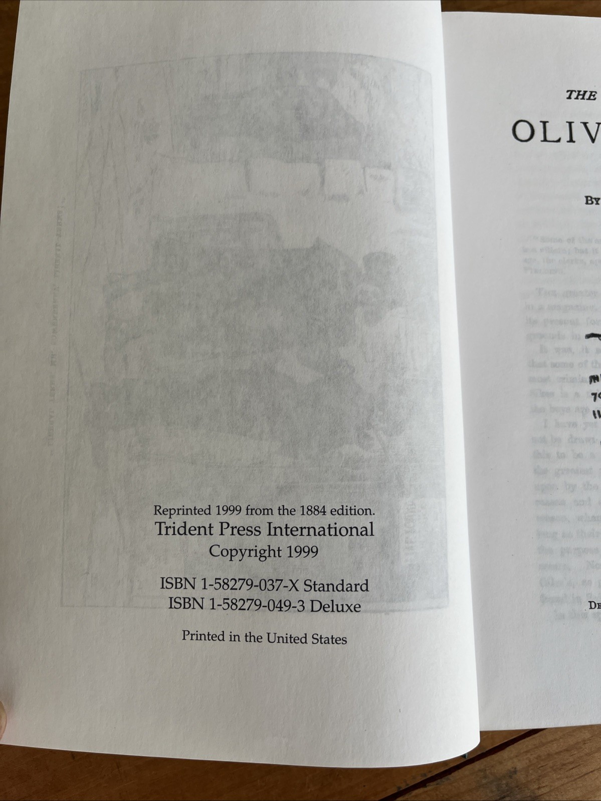 Oliver Twist Charles Dickens Trident Press 1999 HC Deluxe Edition Reprinted 1884
