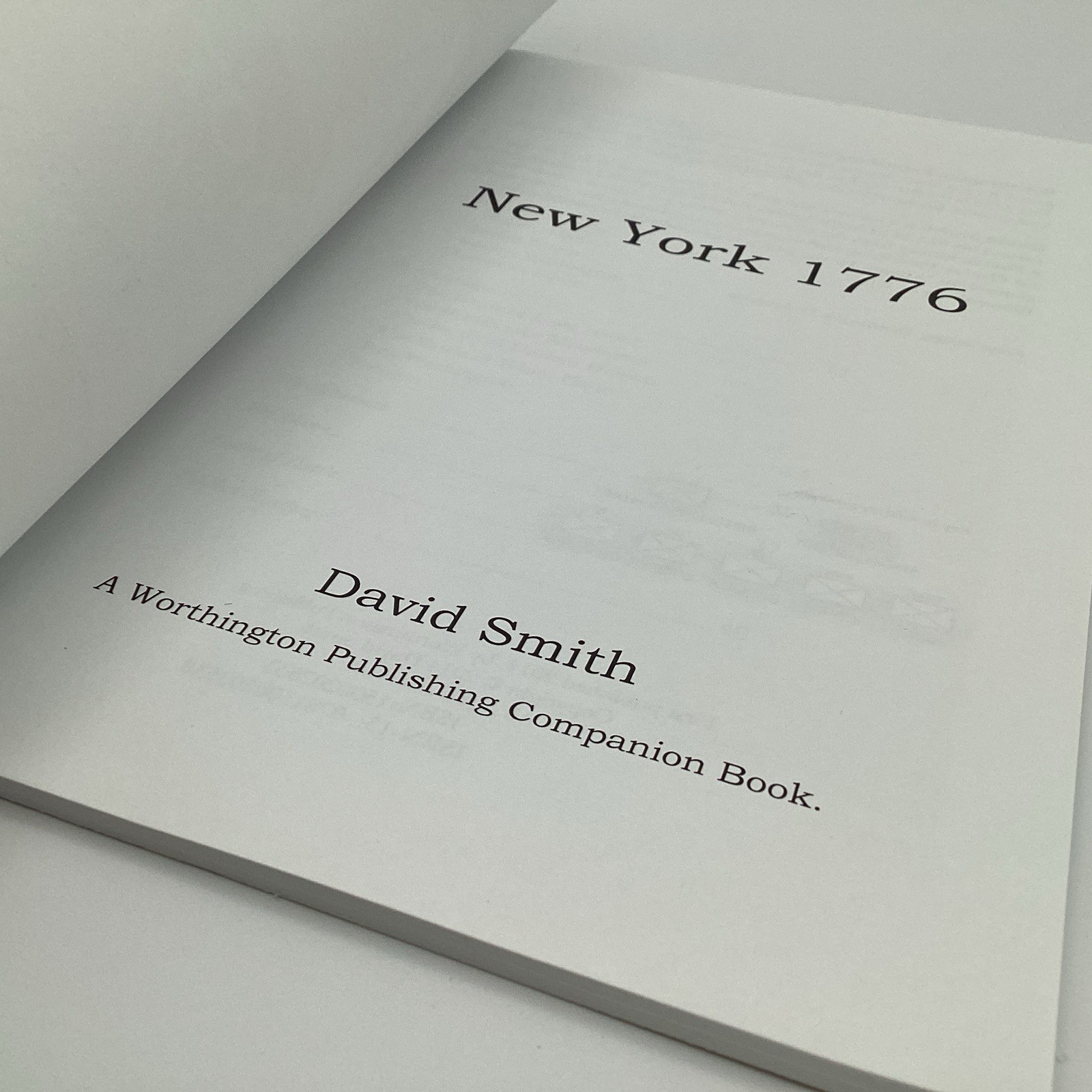 New York 1776, Worthington Publishing Game Companion Book by David Smith 2014
