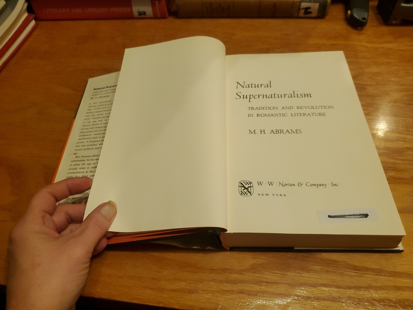 Natural Supernaturalism: Tradition and Revolution in… by M.H. Abrams 1971 HCDJ