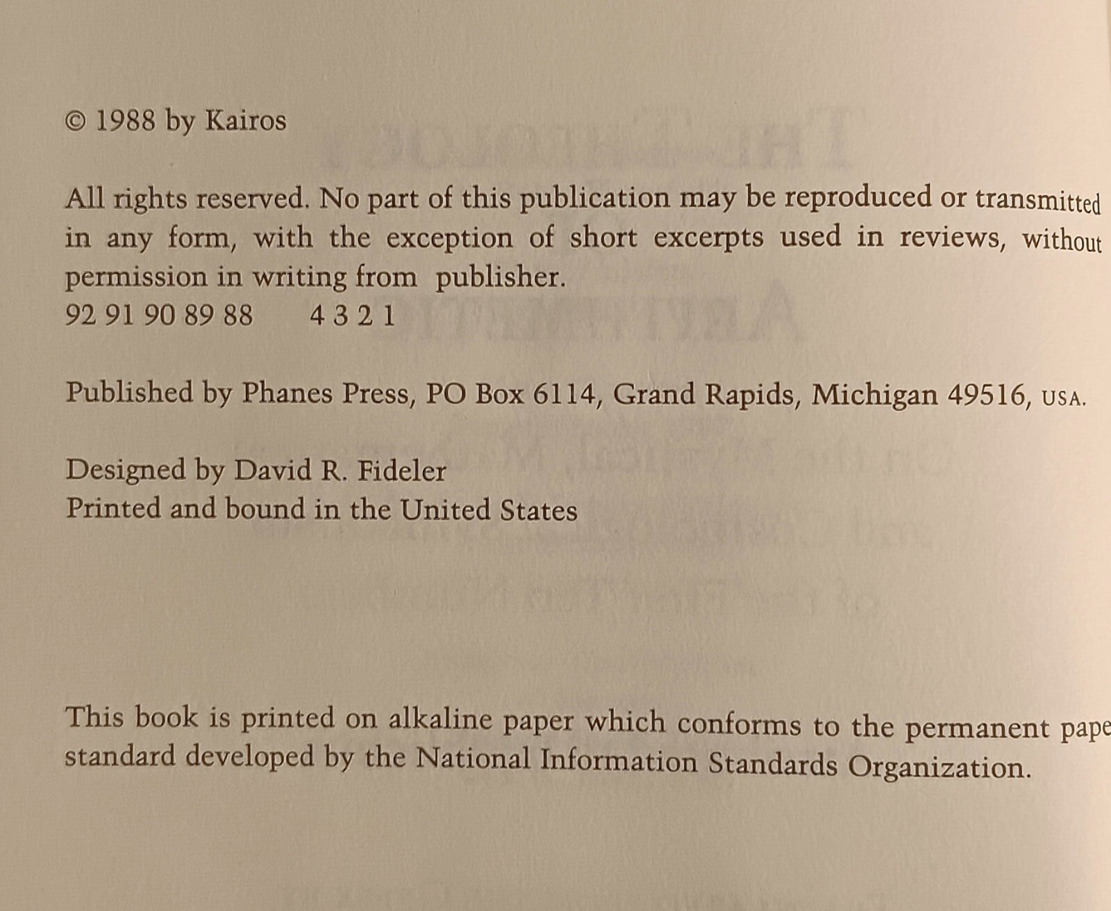 The Theology of Arithmetic (Iamblichus • Phanes Press • 1988 • 1st Thus/1st)