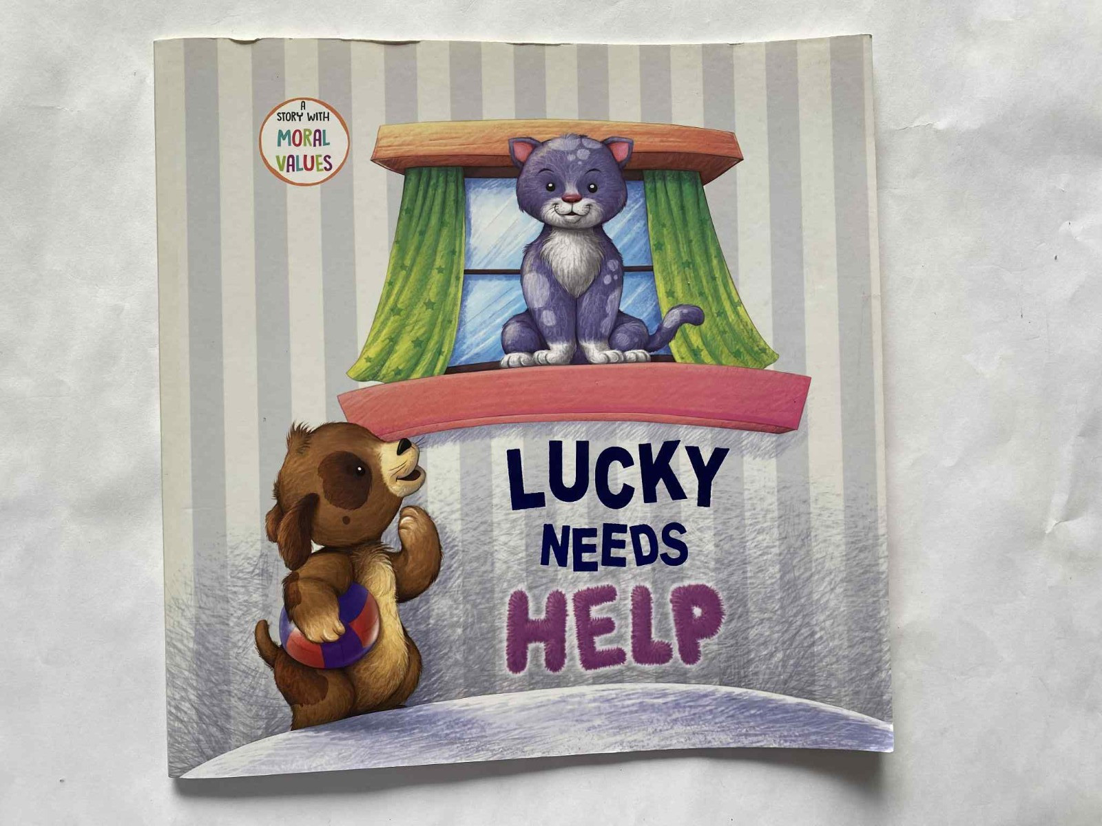 LUCKY NEEDS HELP – STORY BOOKS WITH MORAL VALUES Paper back Vision St. Book Good