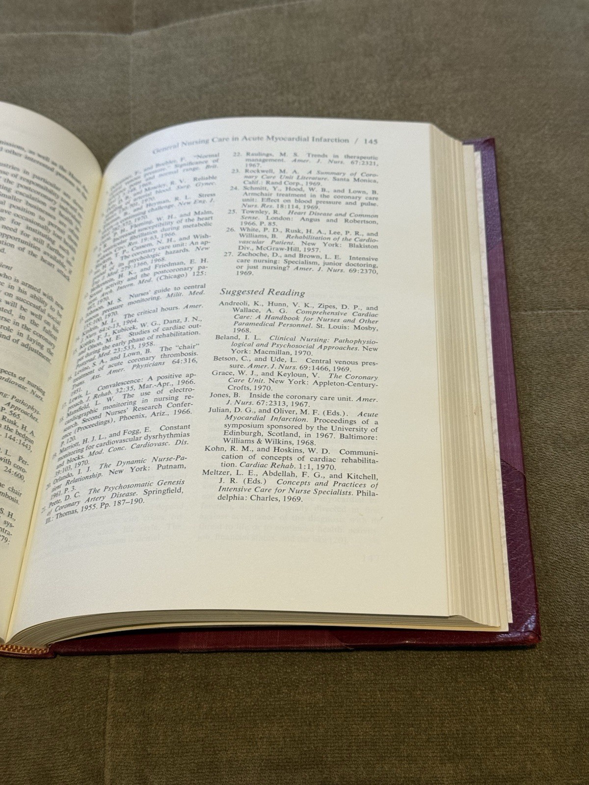 1972 Acute Coronary Care by Gerald H. Whipple, et al. Hardcover Medical Book