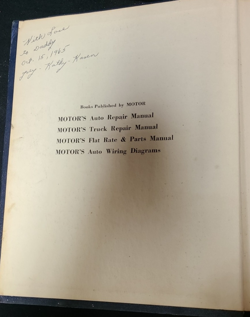 Motors Auto Repair Manual 28th Edition 1965 Hardcover