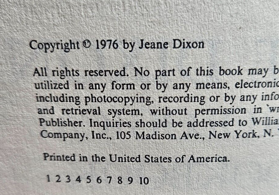 Jeane Dixon’s Astrological Cookbook by Jeane Dixon, 1976 First Edition