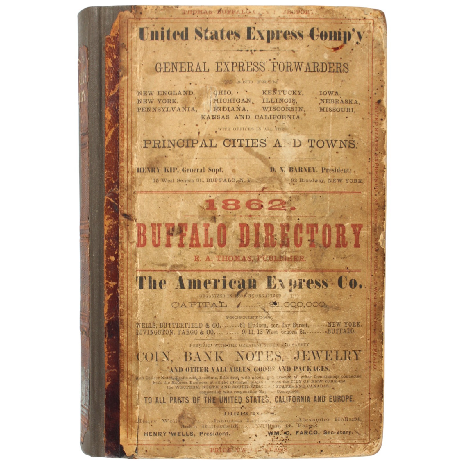1862 CIVIL WAR BUFFALO Directory Underground Railroad GROVER CLEVELAND Fillmore