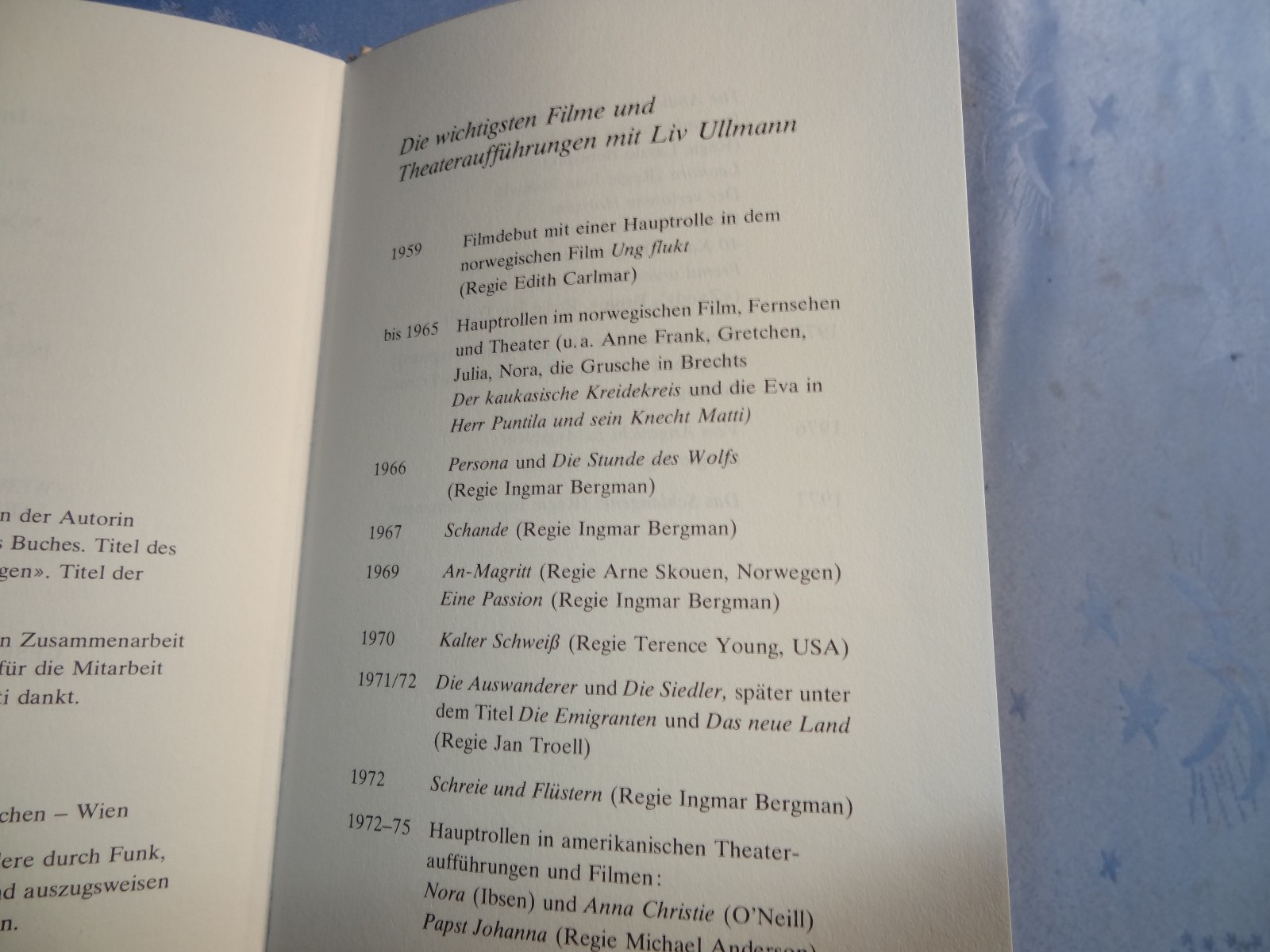 Wandlungen von Liv Ullmann – Gebundene Ausgabe 1976 -Scherz Verlag