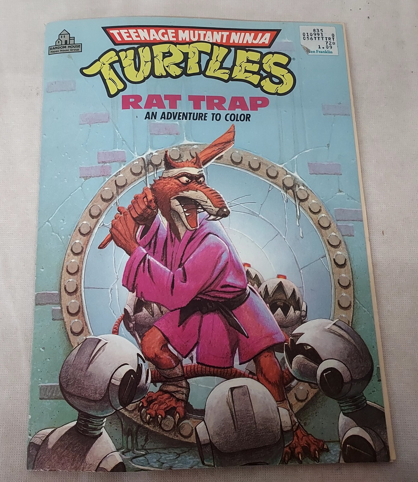 1988 TEENAGE MUTANT NINJA TURTLES Adventures to Color Coloring Book 3 Used Pages
