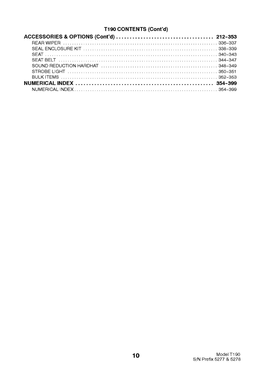 BOBCAT T190 Parts Manual 2004 SN 527711001 Up – STEEL WIRE BOUND – TOUGH COVERS