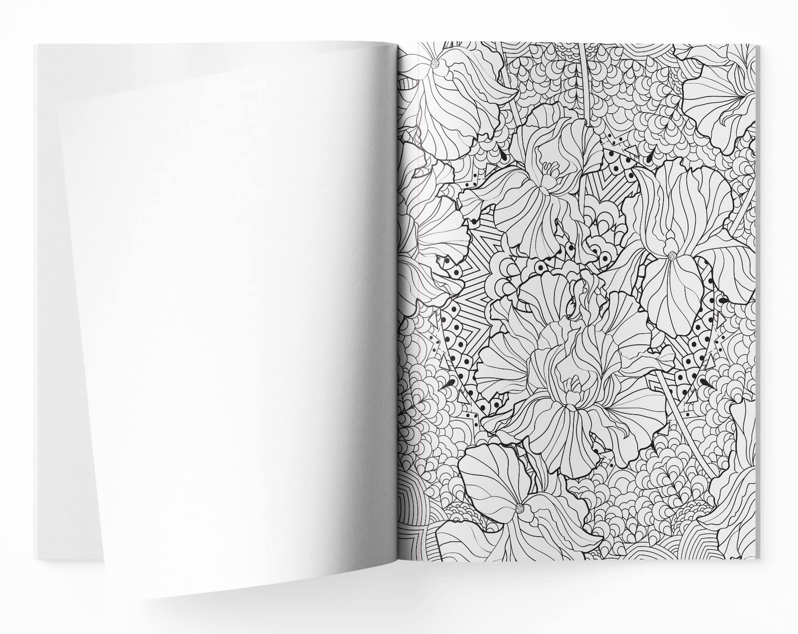 Flowers Coloring Book for adults Multicolor