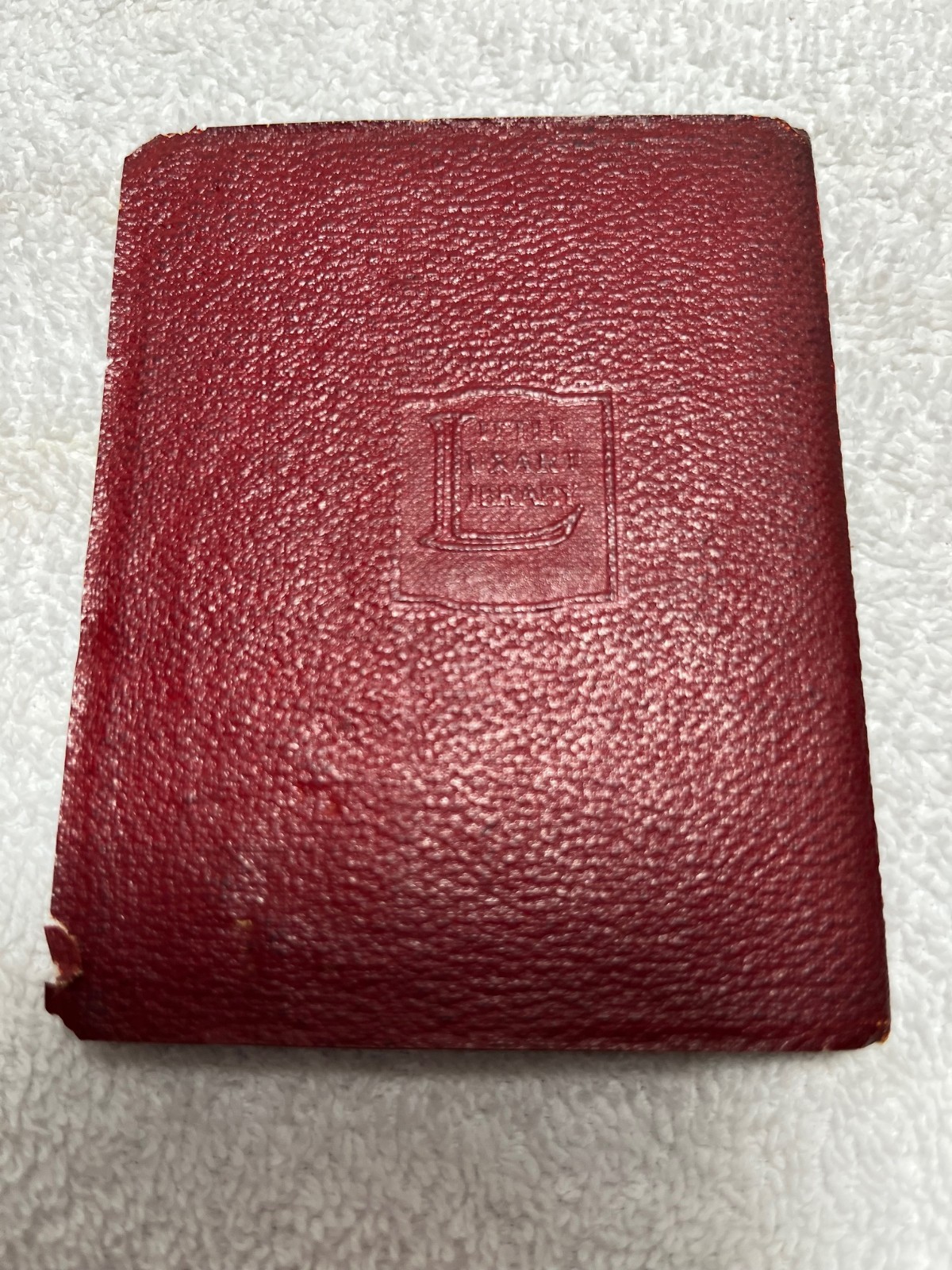 4 LITTLE LEATHER LIBRARY BOOKS 1920s Miniature 3 Red 1 Green LOT Literature Poem