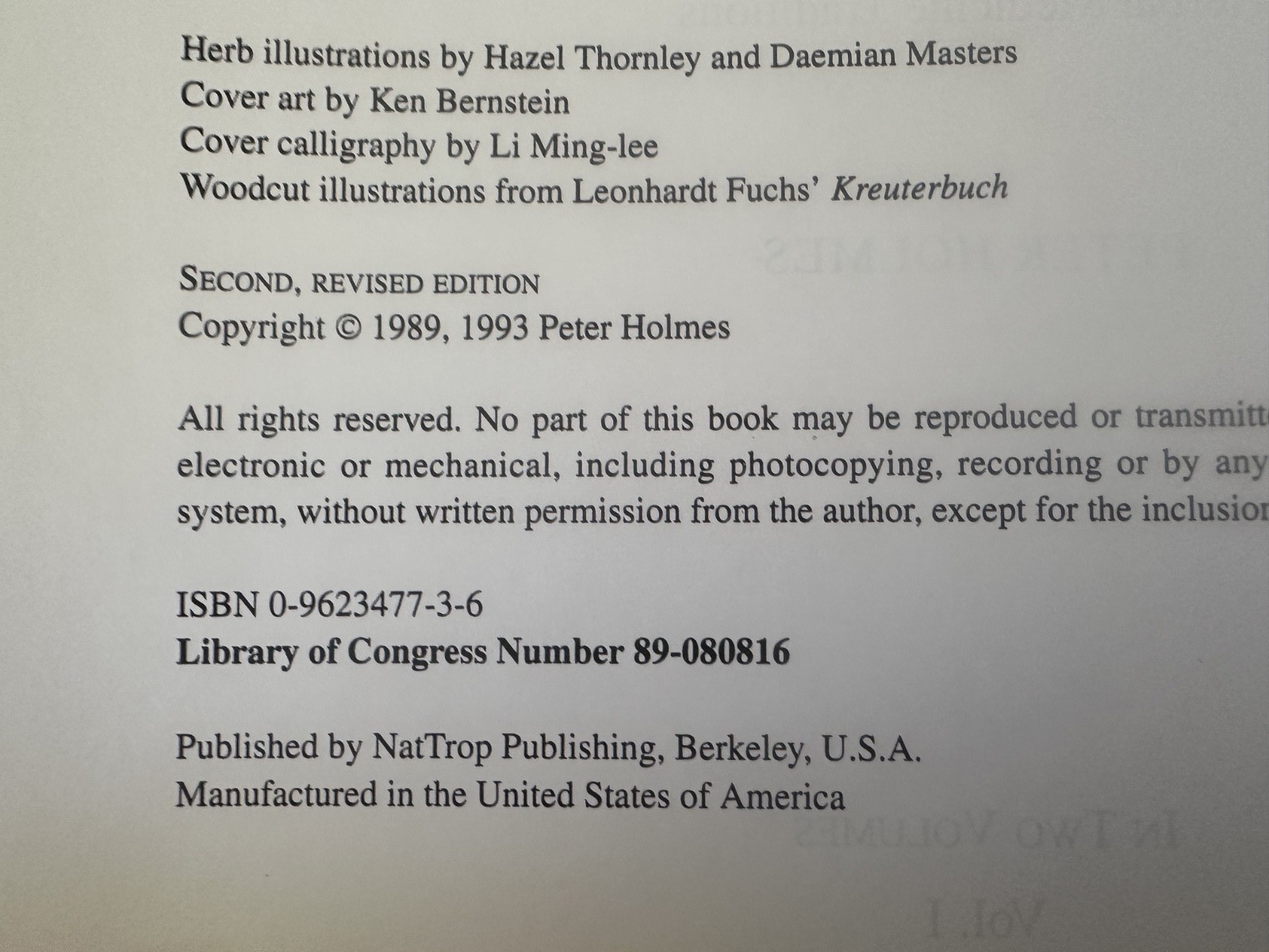 Energetics of Western Herbs Vol I II 1 2 Holmes PB set 2nd ed herbs homeopathic