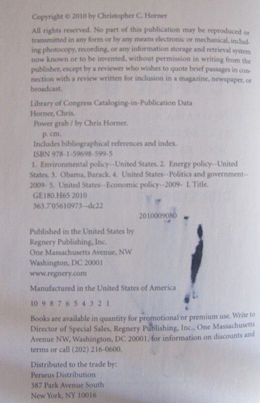 Power Grab by Christopher C. Horner – hardcover with dust jacket – signed book