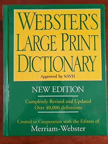 Webster’s Large Print Dictionary – New Edition – Hardcover – GOOD